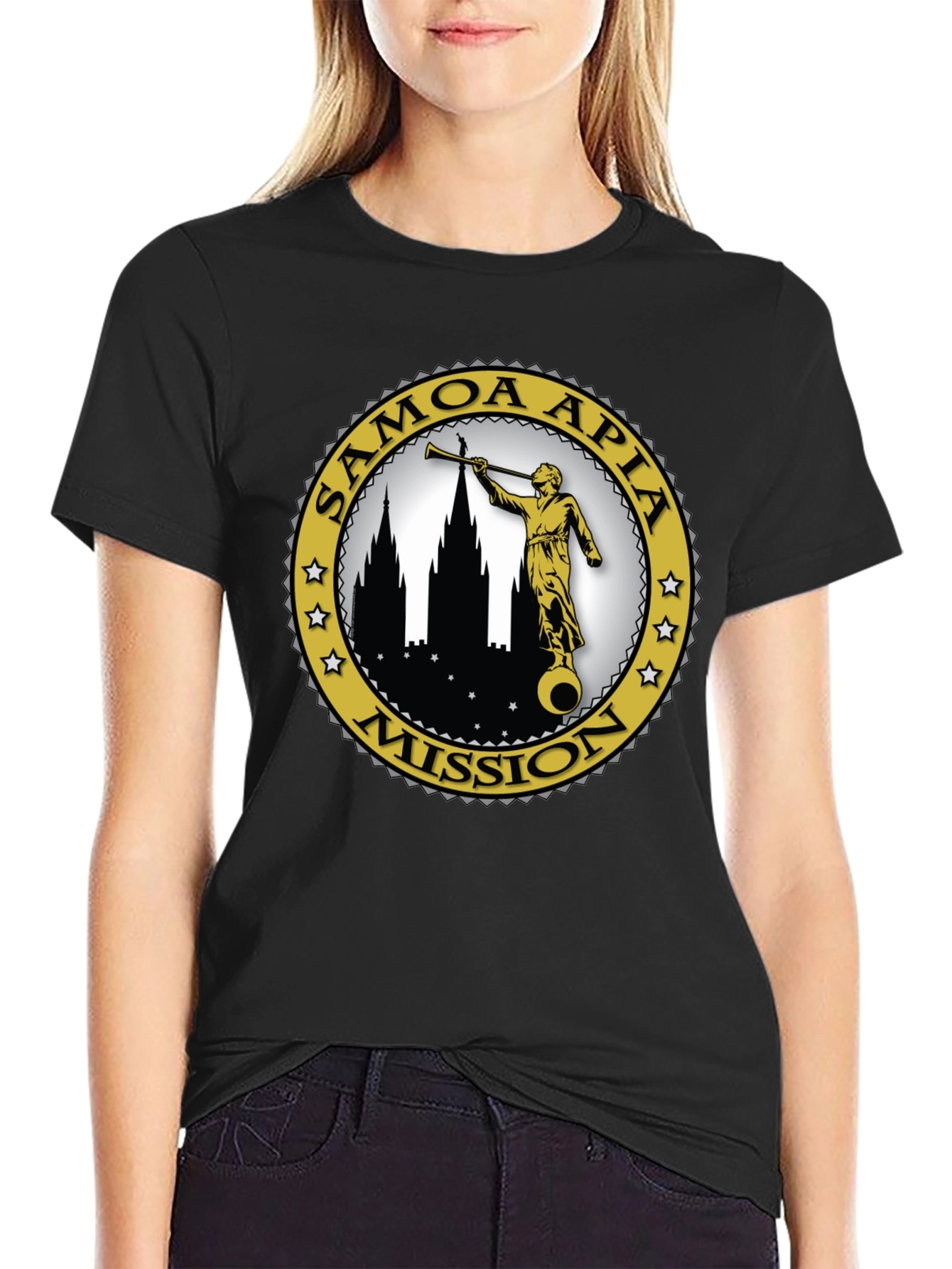 Samoa Apia Mission T-Shirt - Classic Black Cotton Tee