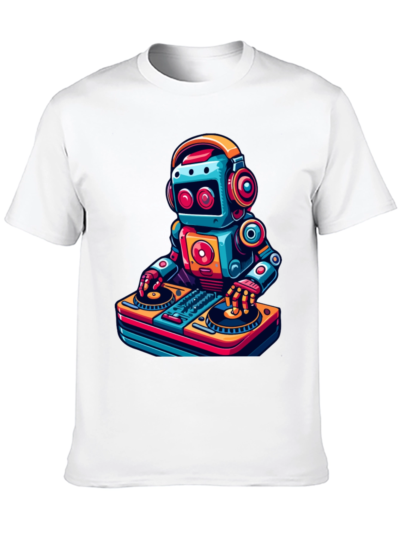 DJ Robot Graphic Tee - Cool Black T-Shirt