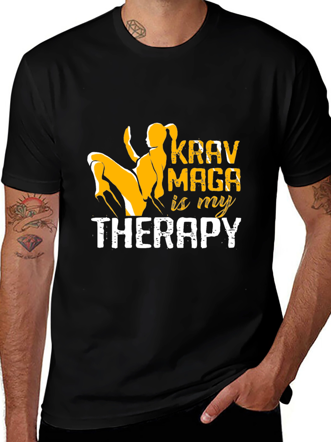 Krav Maga Therapy Black T-Shirt