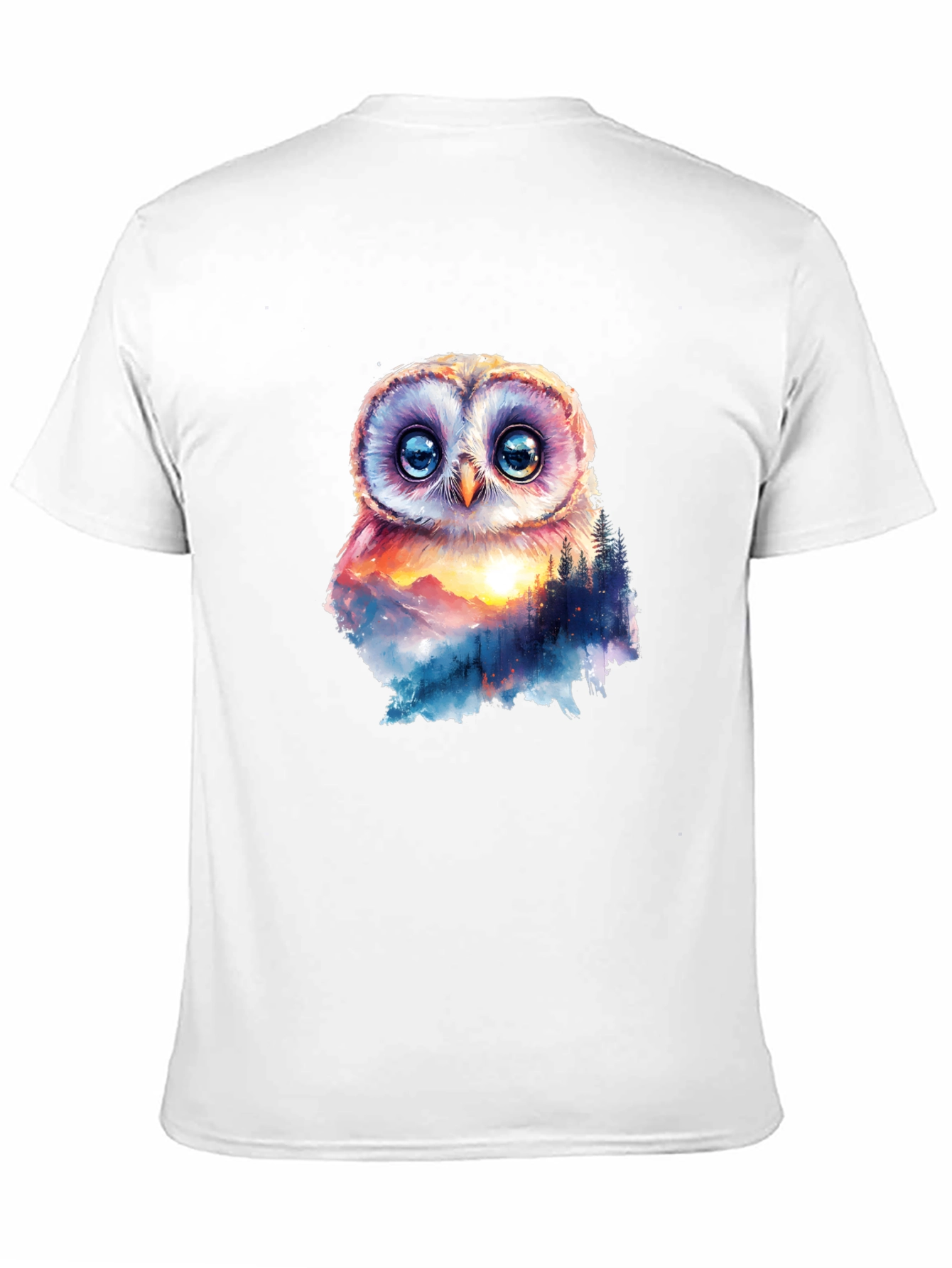 Owl Mountain Graphic T-Shirt - Nature Inspired Design