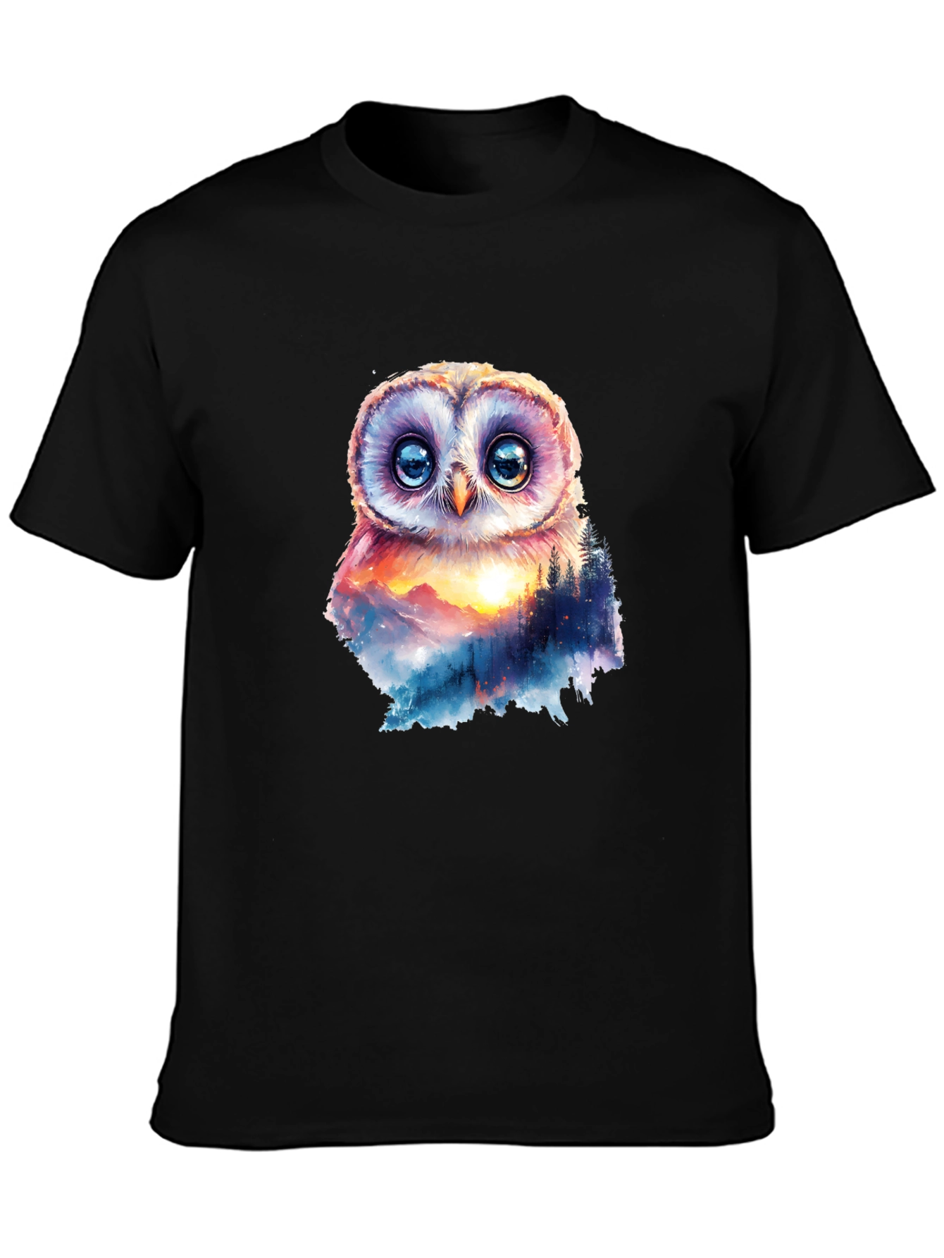 Owl Mountain Graphic T-Shirt - Nature Inspired Design