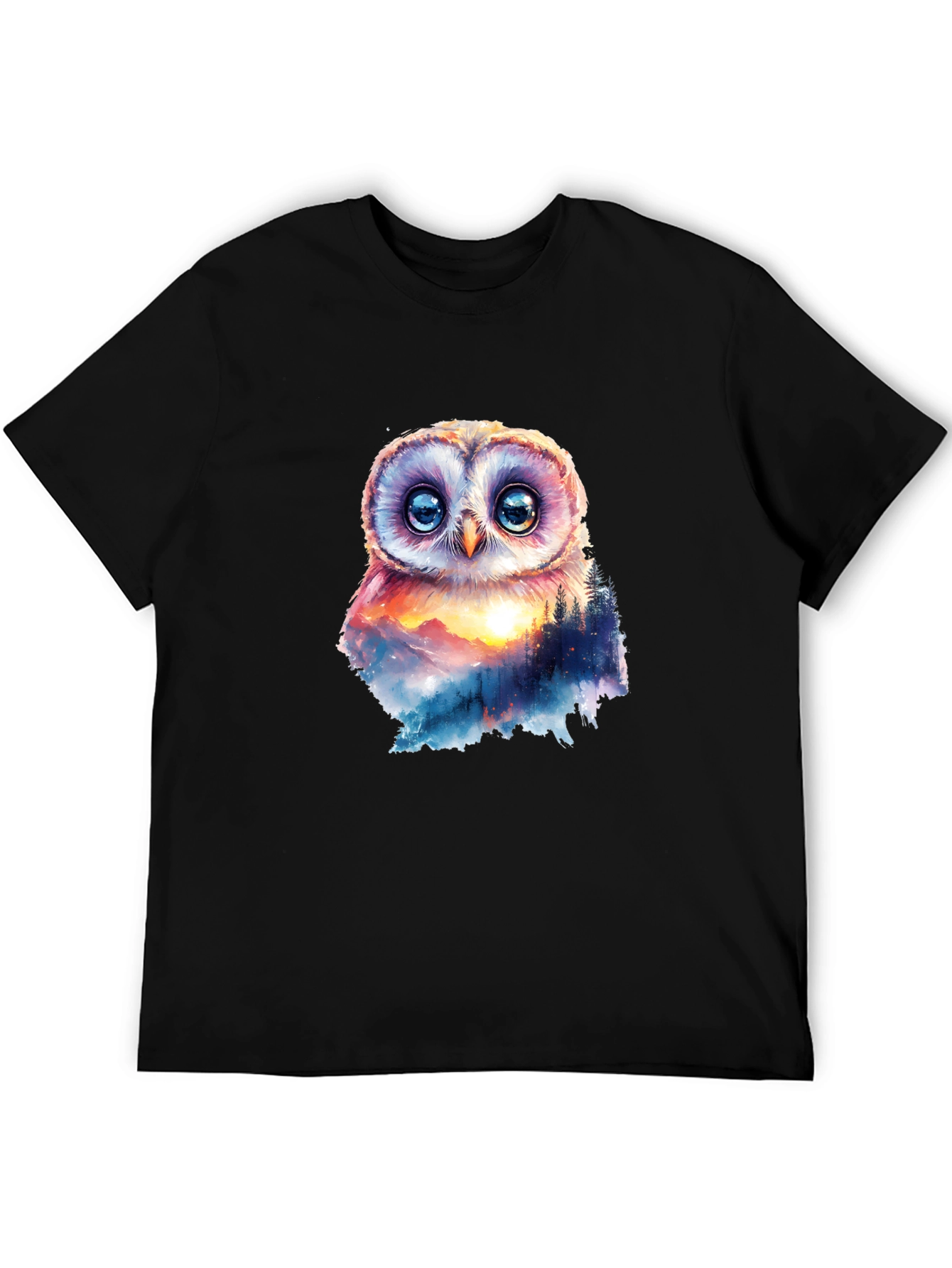 Owl Mountain Graphic T-Shirt - Nature Inspired Design