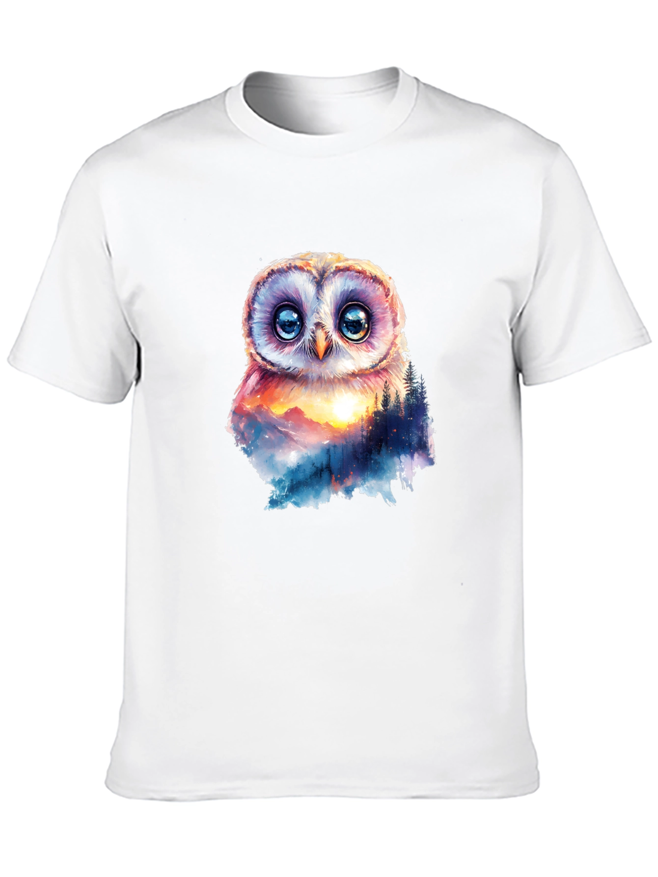 Owl Mountain Graphic T-Shirt - Nature Inspired Design