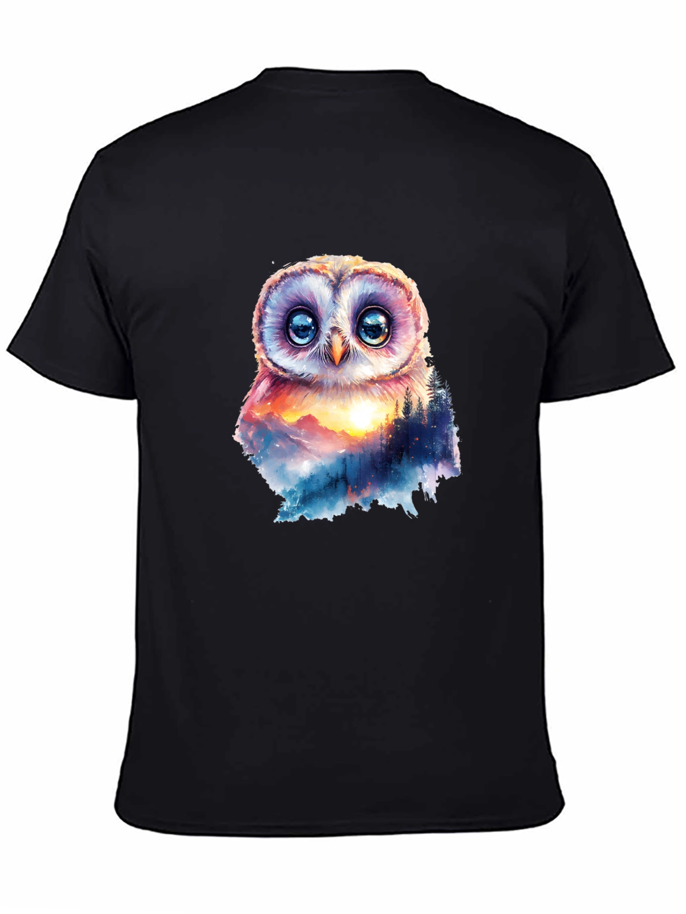 Owl Mountain Graphic T-Shirt - Nature Inspired Design