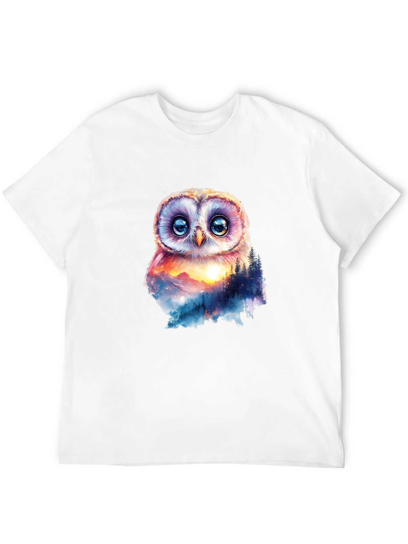 Owl Mountain Graphic T-Shirt - Nature Inspired Design