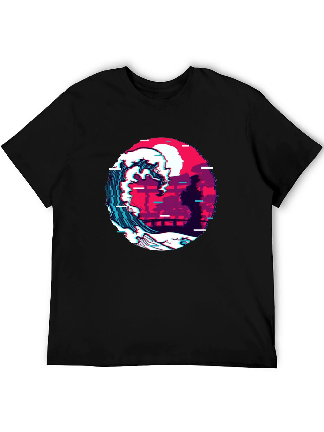 Retro Wave Graphic Tee - Black
