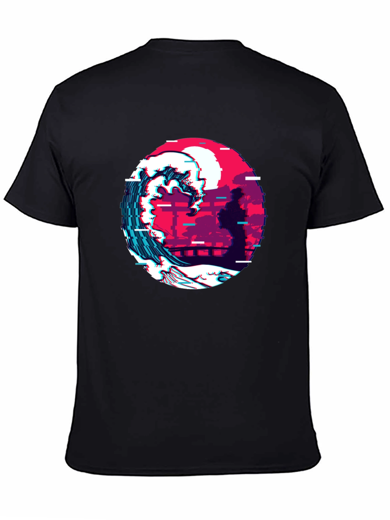 Retro Wave Graphic Tee - Black