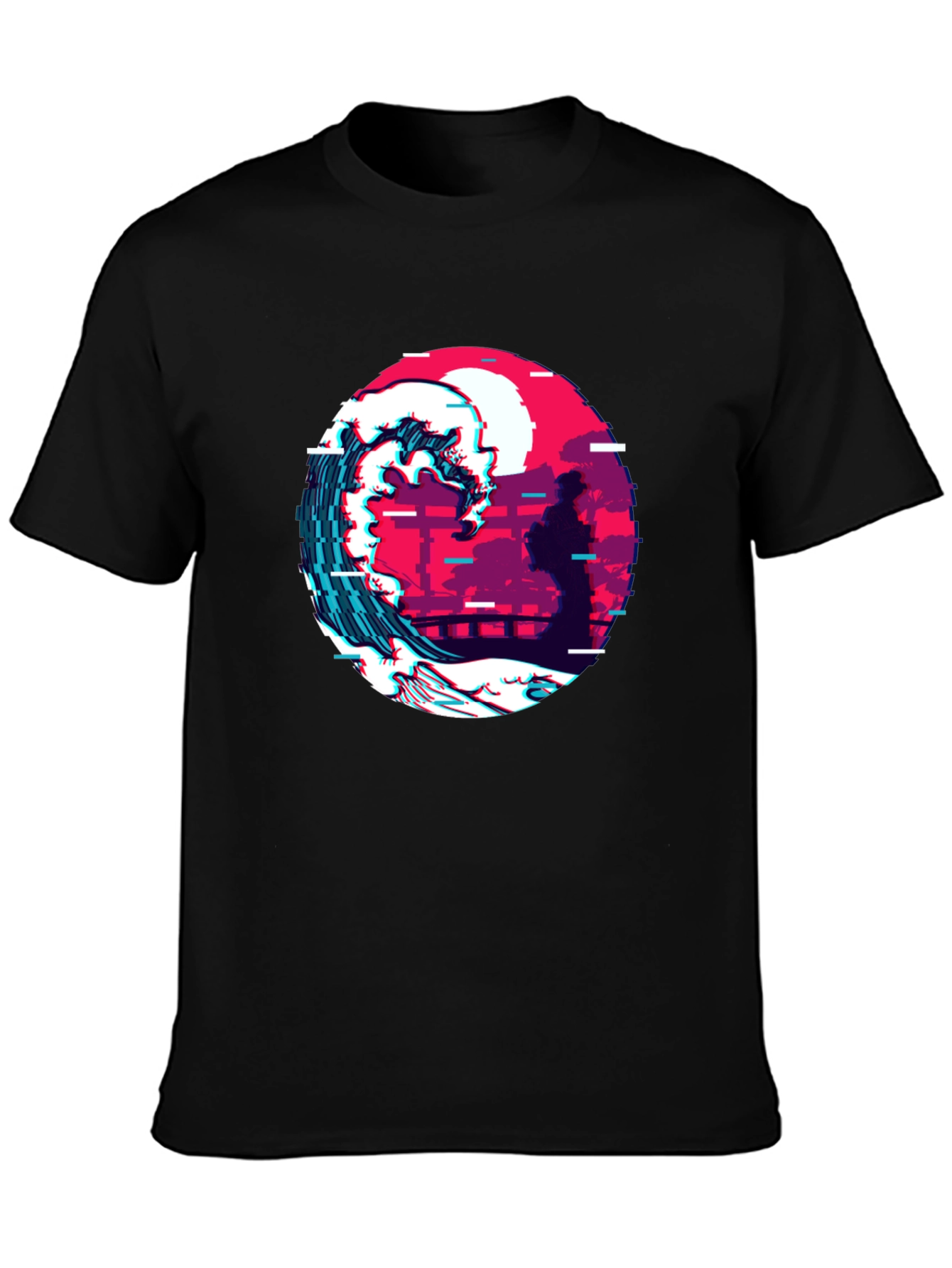 Retro Wave Graphic Tee - Black