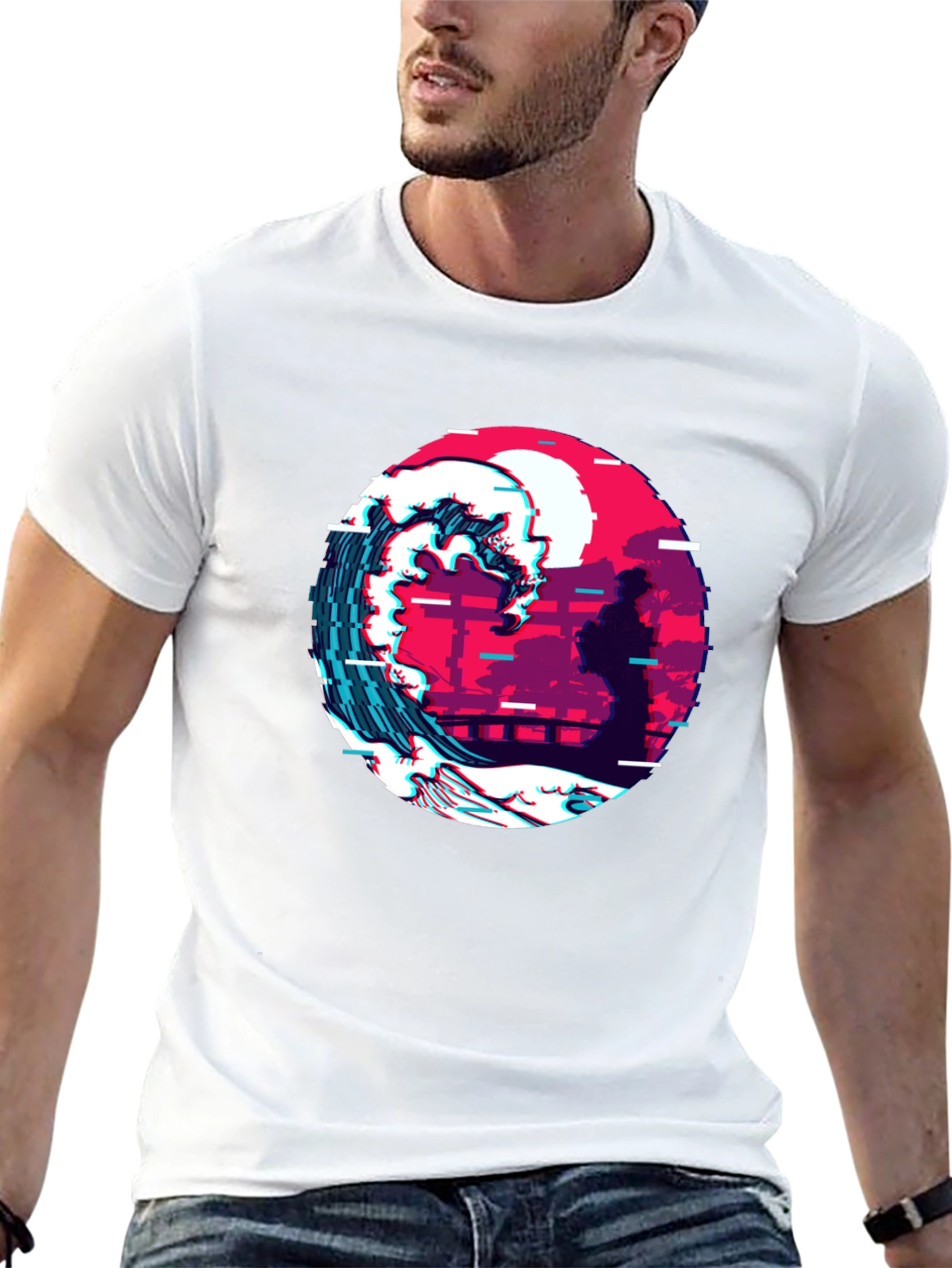 Retro Wave Graphic Tee - Black