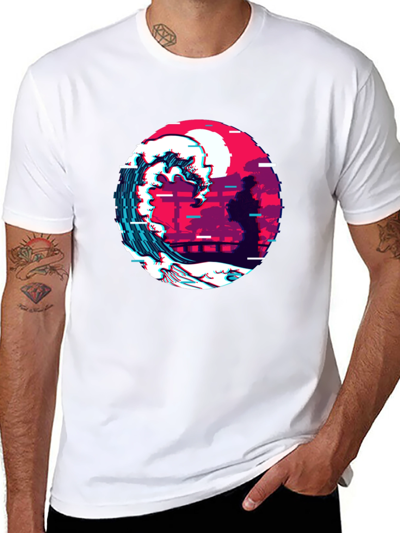 Retro Wave Graphic Tee - Black
