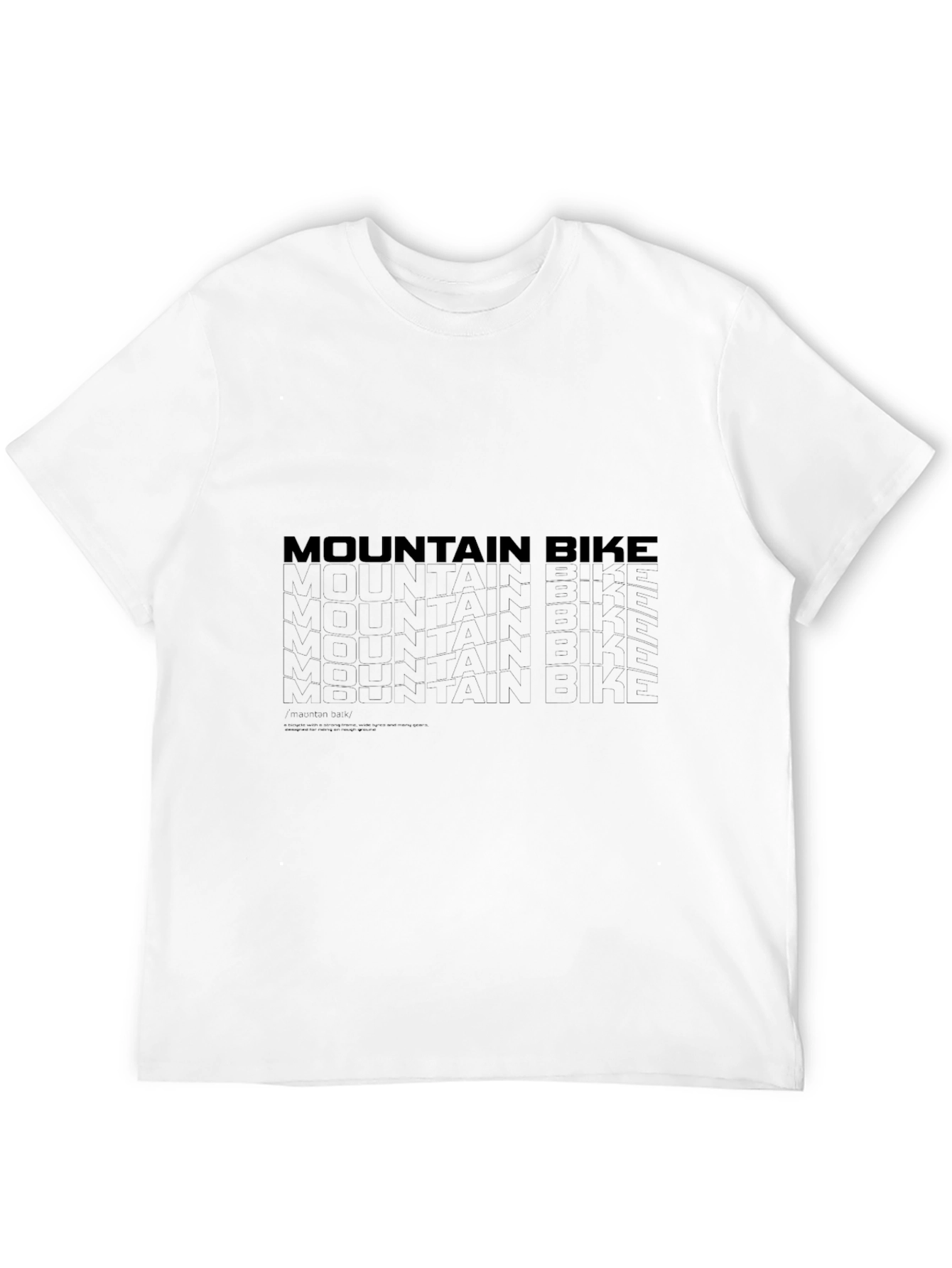 Mountain Bike Graphic Print Black T-Shirt