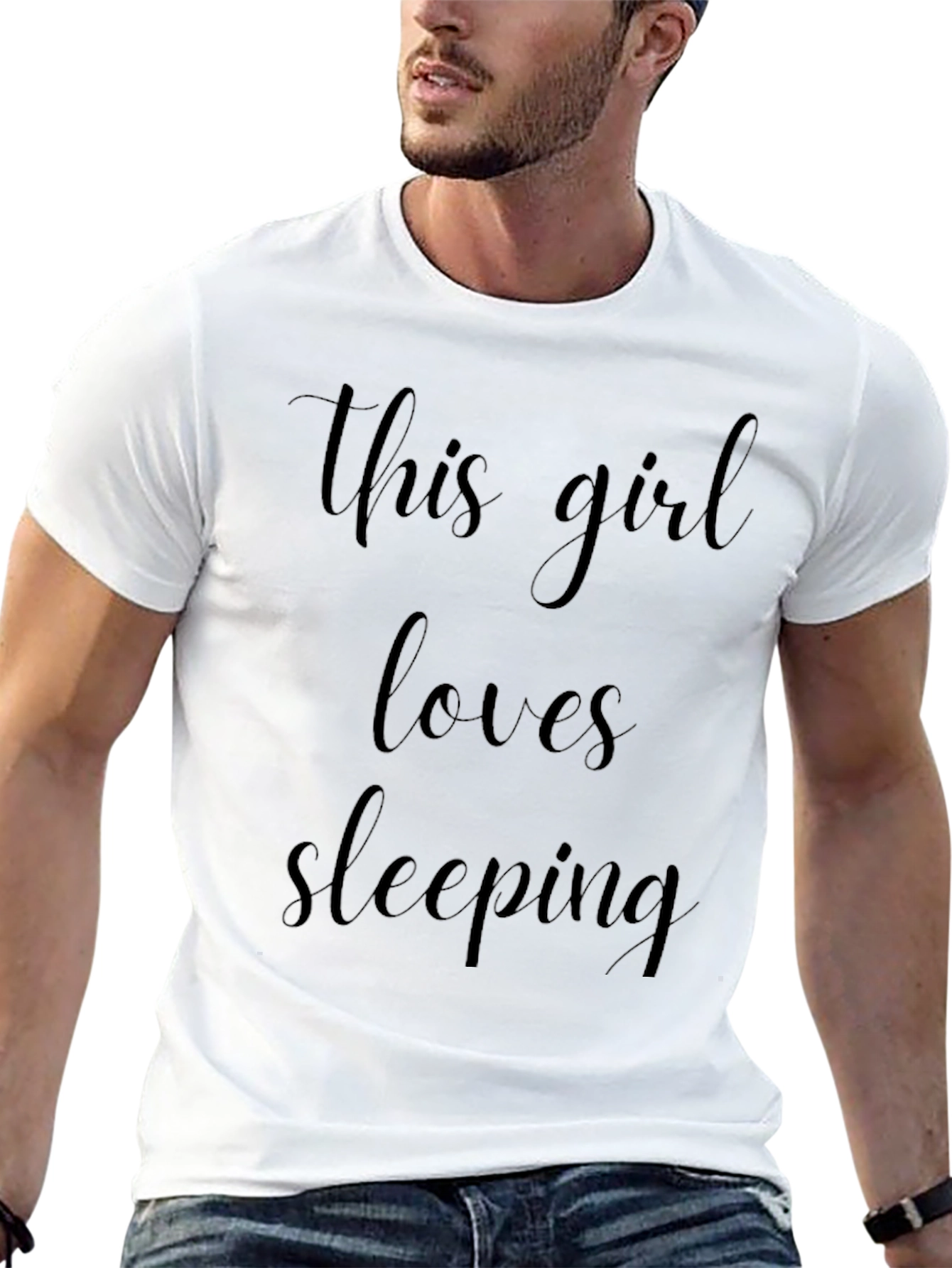 This Girl Loves Sleeping Black Graphic Tee