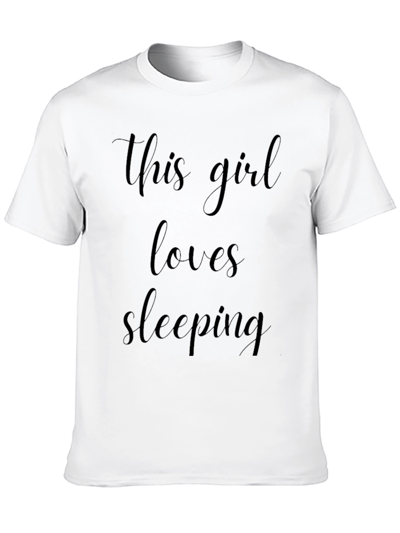 This Girl Loves Sleeping Black Graphic Tee