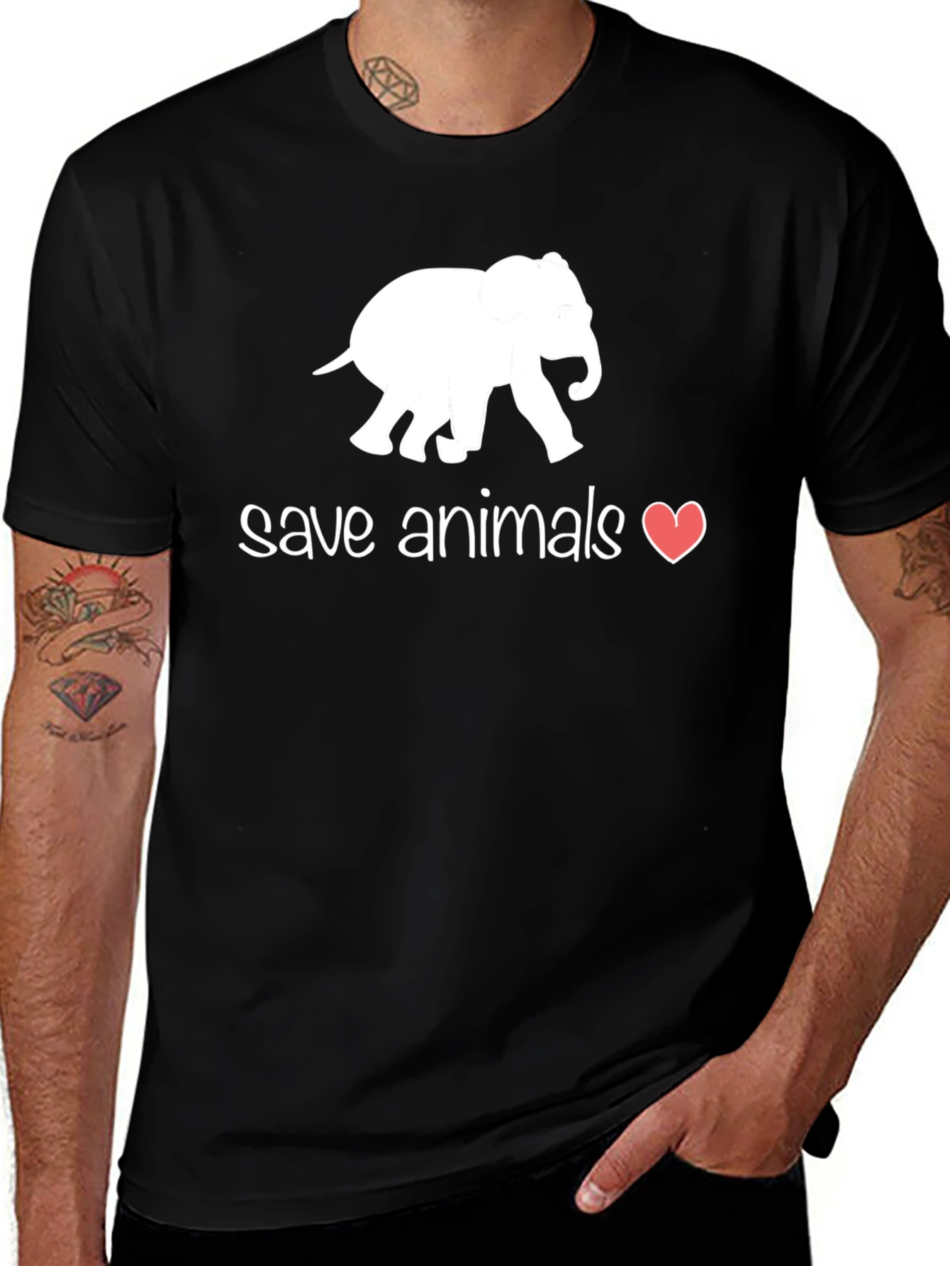 Save Animals T-Shirt - Elephant Graphic Tee