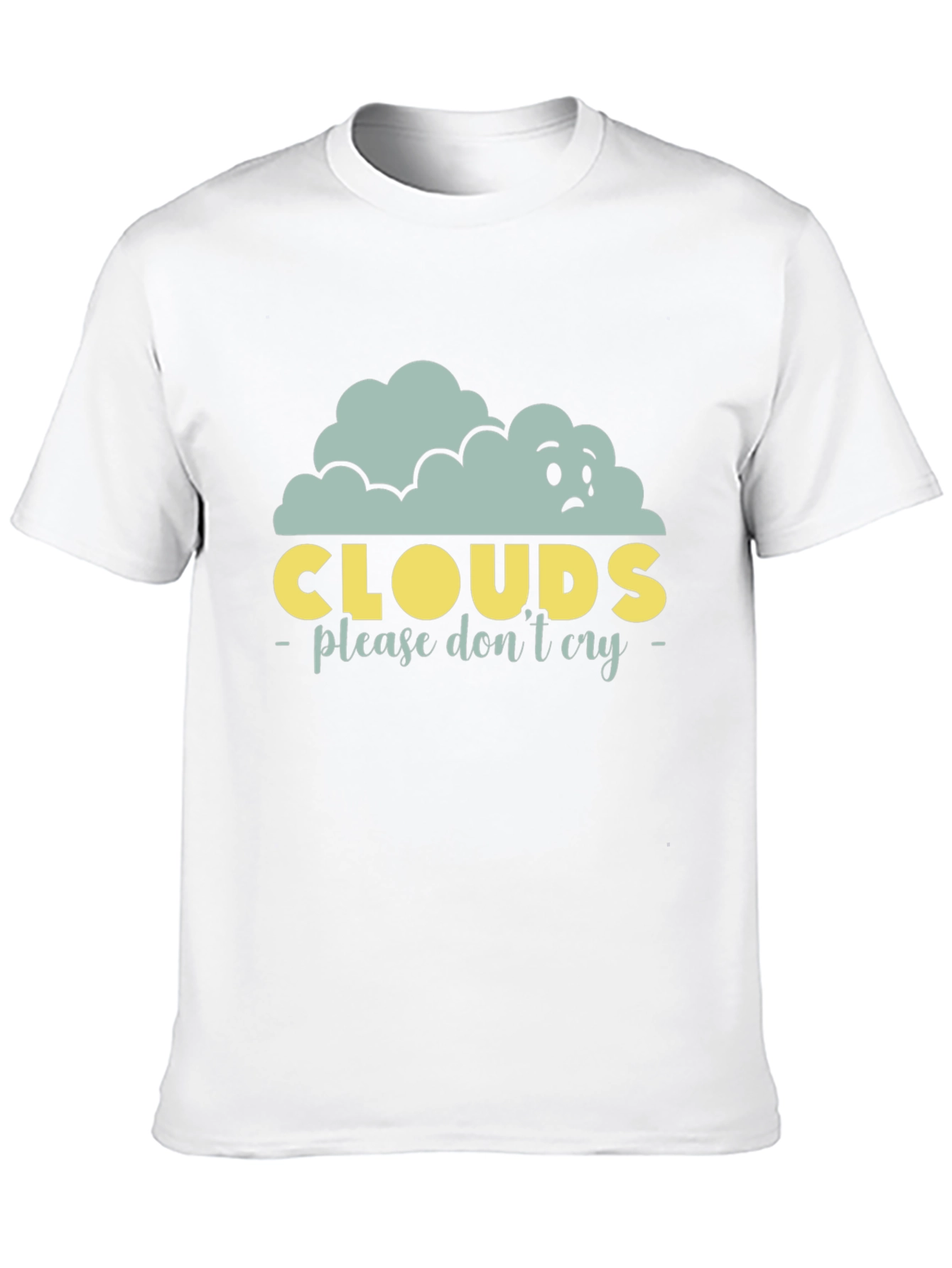 Sad Clouds Graphic T-Shirt - Unisex Black Tee