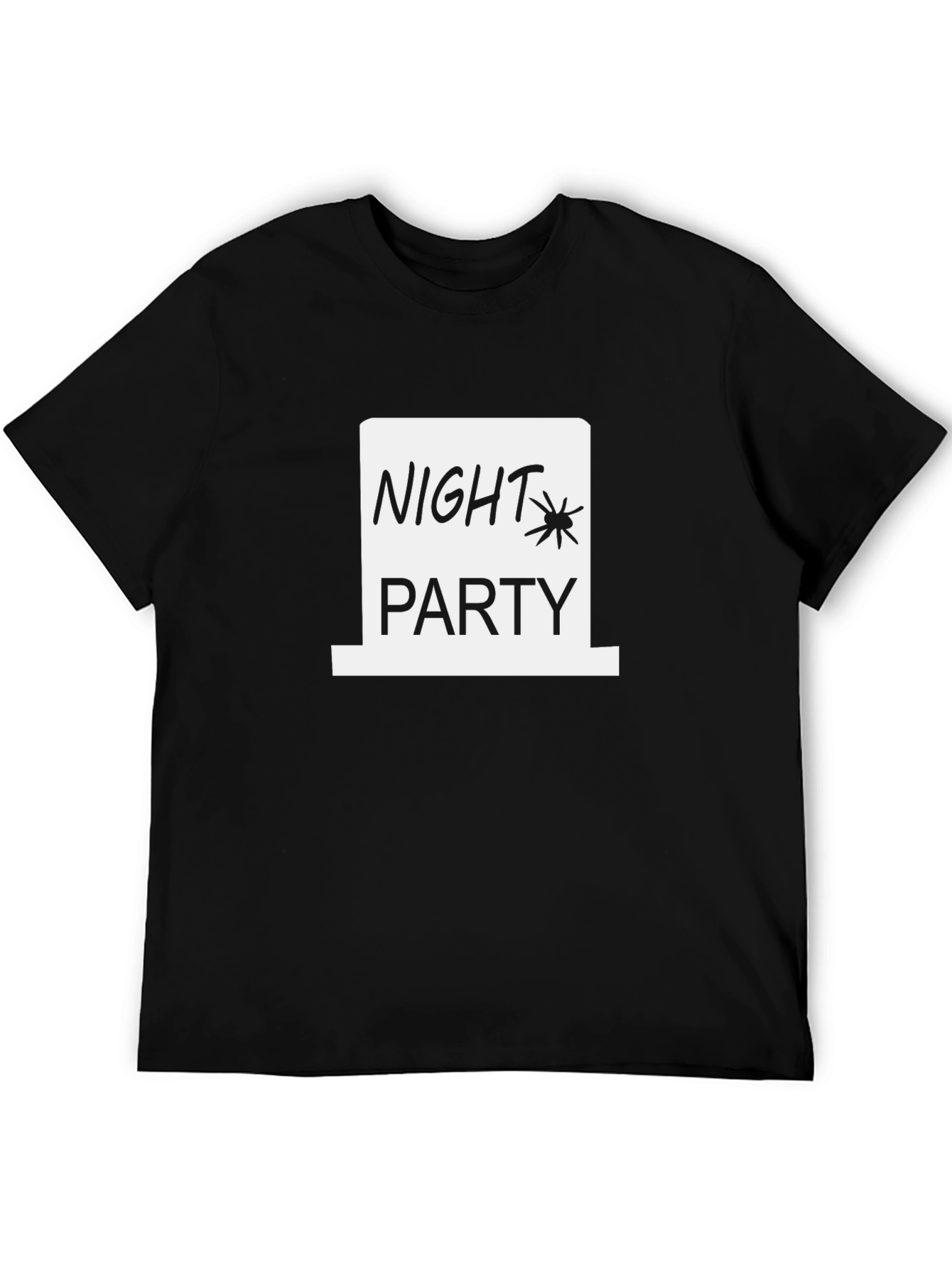Night Party Spider Graphic Tee - Black