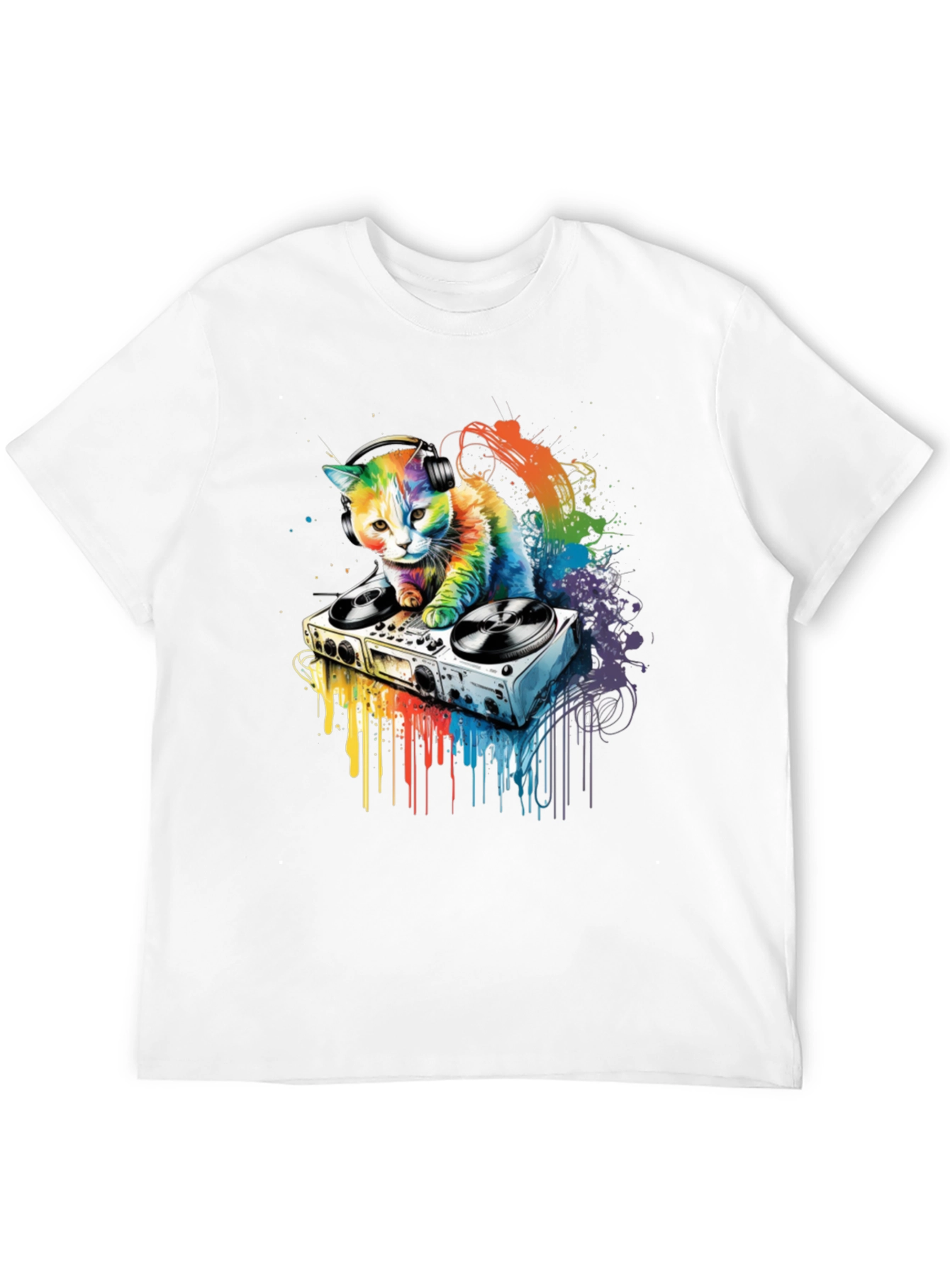 DJ Cat Graphic T-Shirt