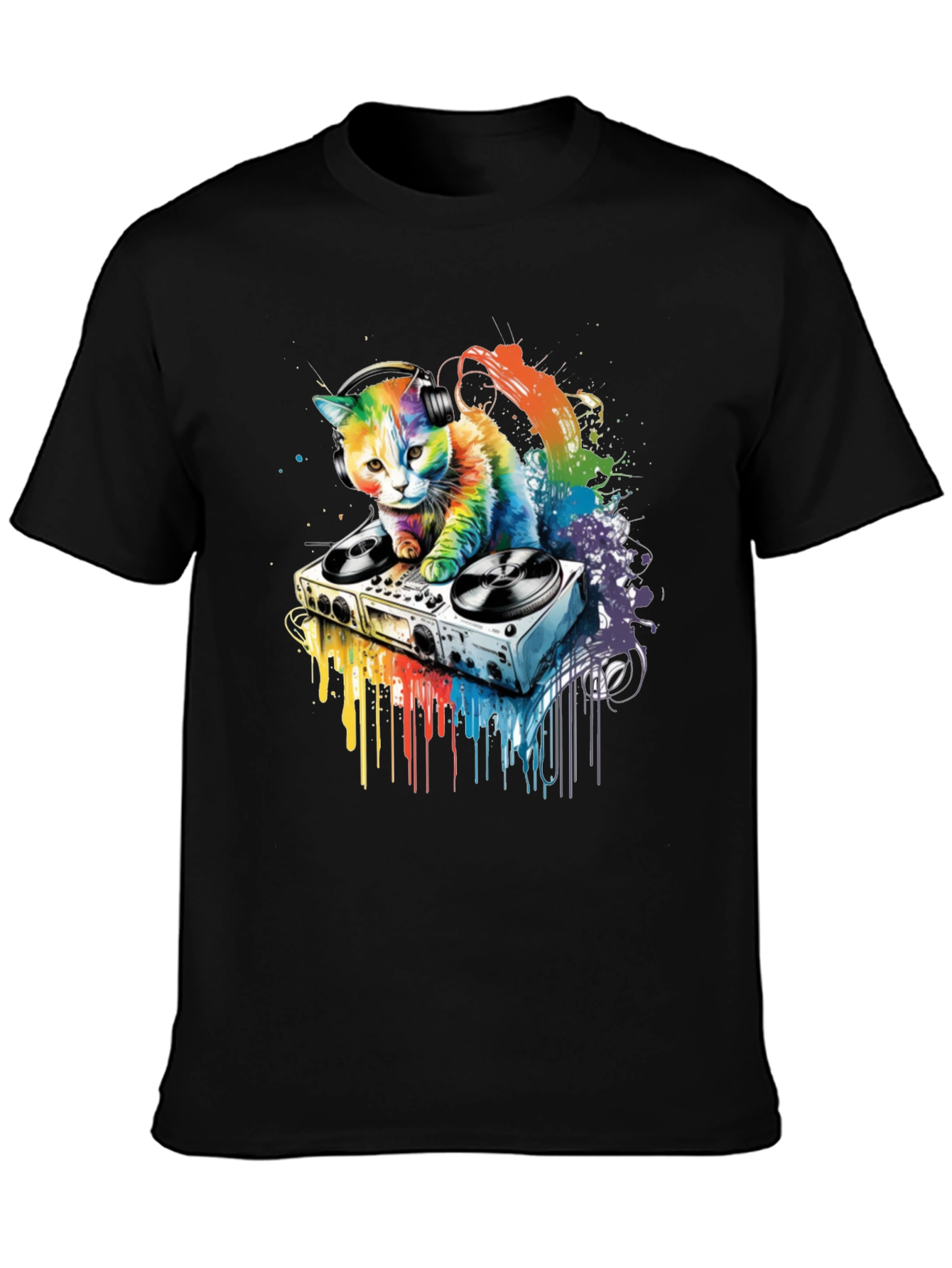 DJ Cat Graphic T-Shirt