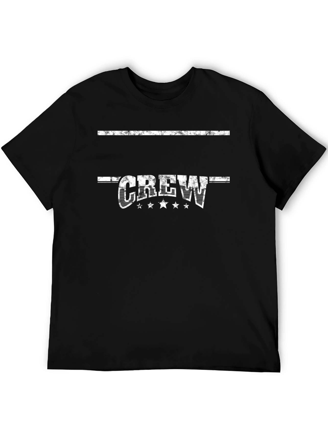 Distressed Crew Graphic T-Shirt - Black