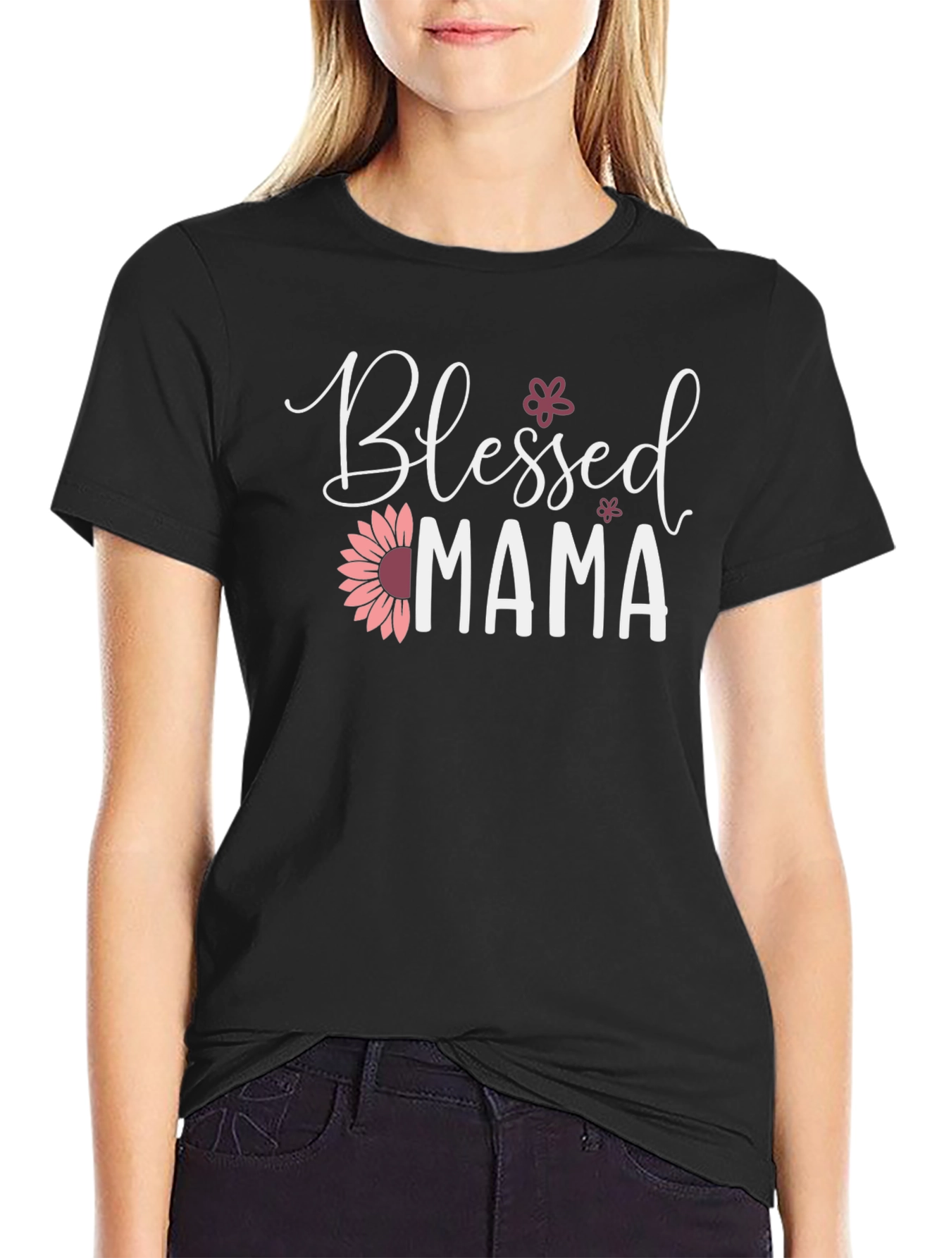 Blessed Mama Floral Graphic T-Shirt