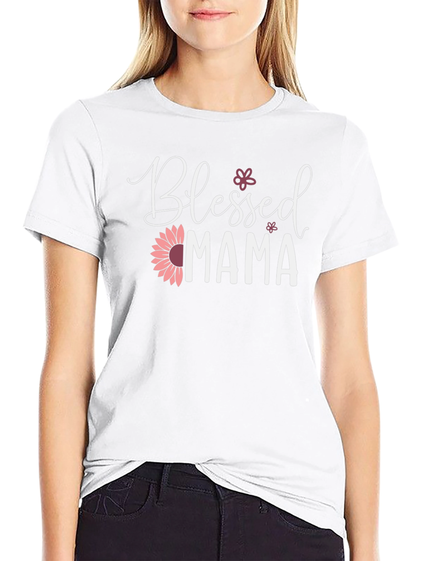 Blessed Mama Floral Graphic T-Shirt