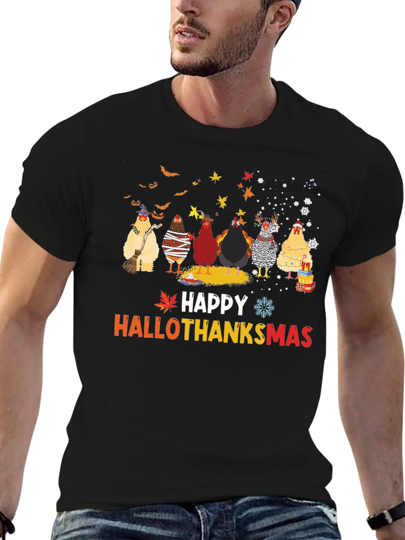 Happy Hallothanksmas Chicken T-Shirt