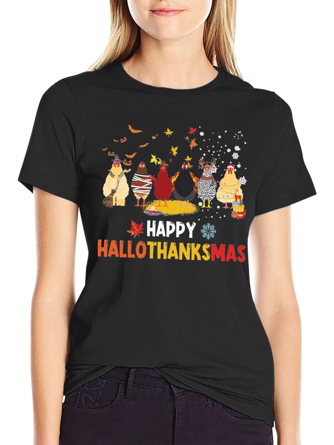 Happy Hallothanksmas Chicken T-Shirt