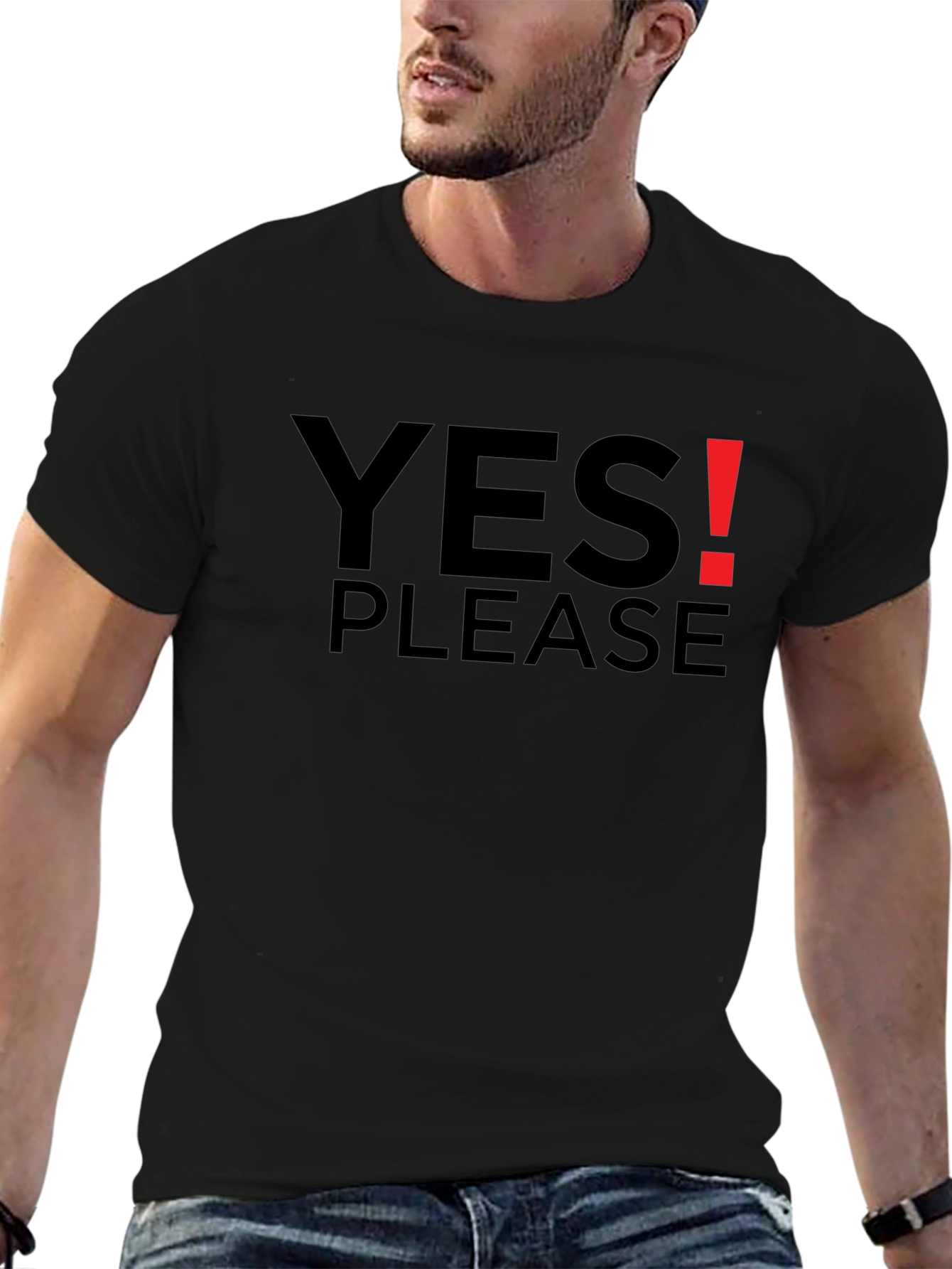 Yes Please! Black Graphic Tee