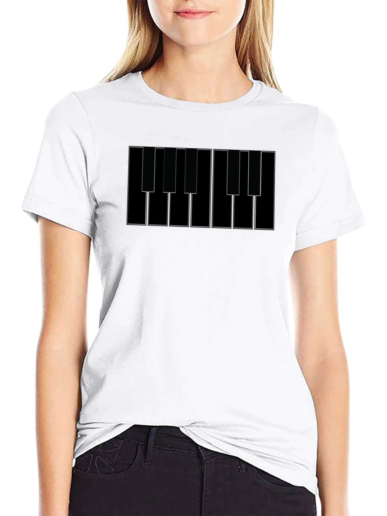 Piano Keys Graphic Tee - Musical Style