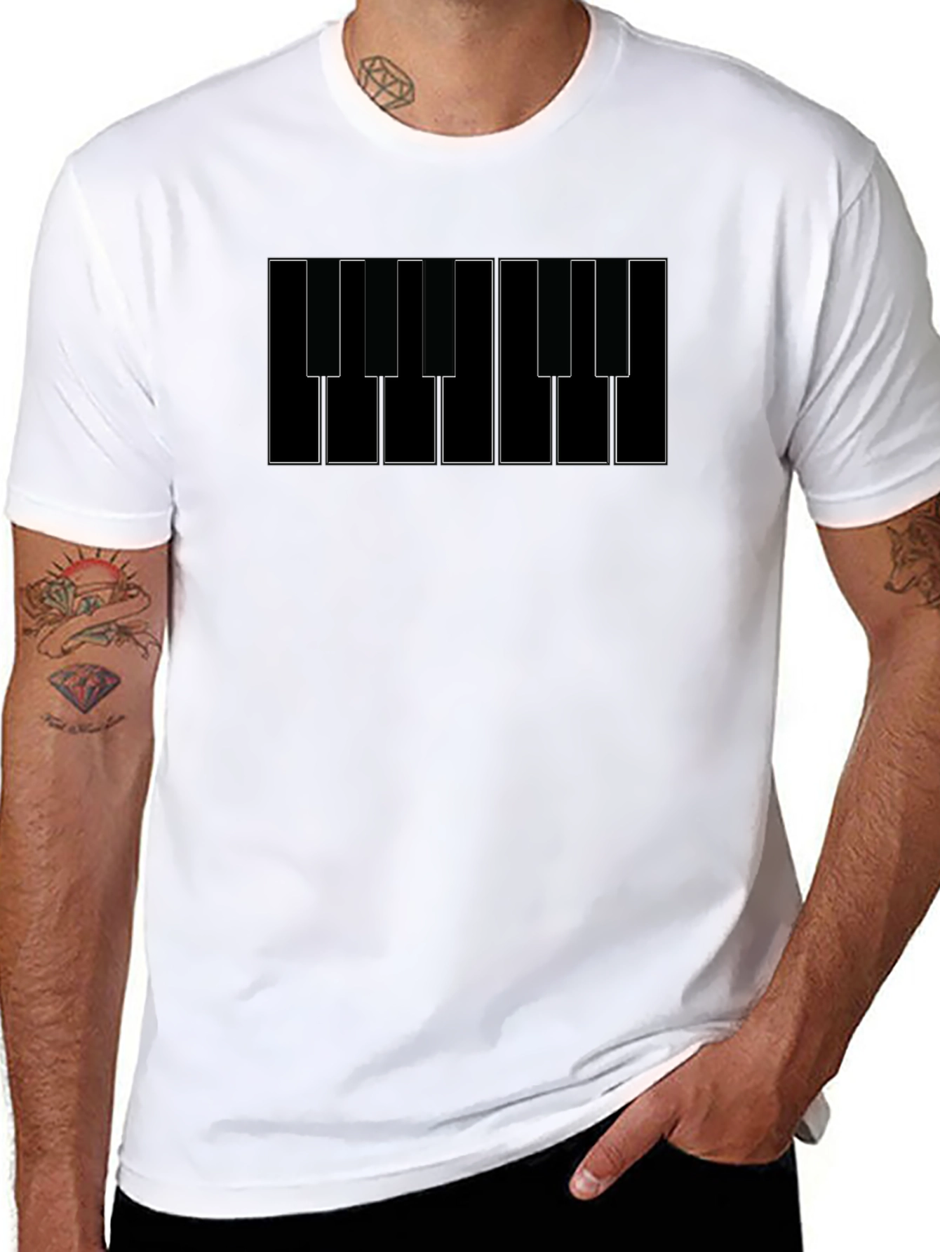 Piano Keys Graphic Tee - Musical Style