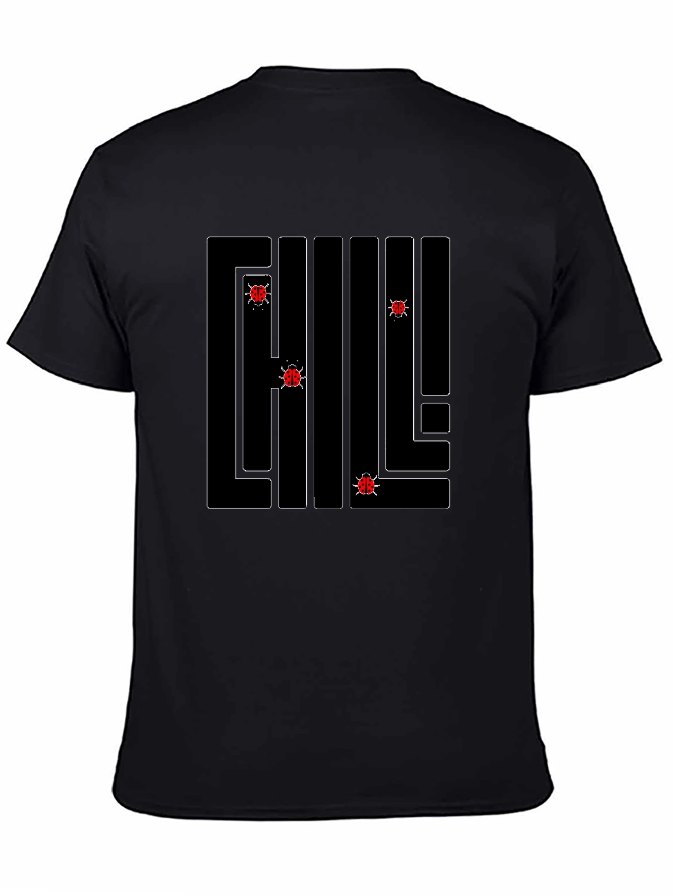 Chill Ladybug Maze T-Shirt - Black