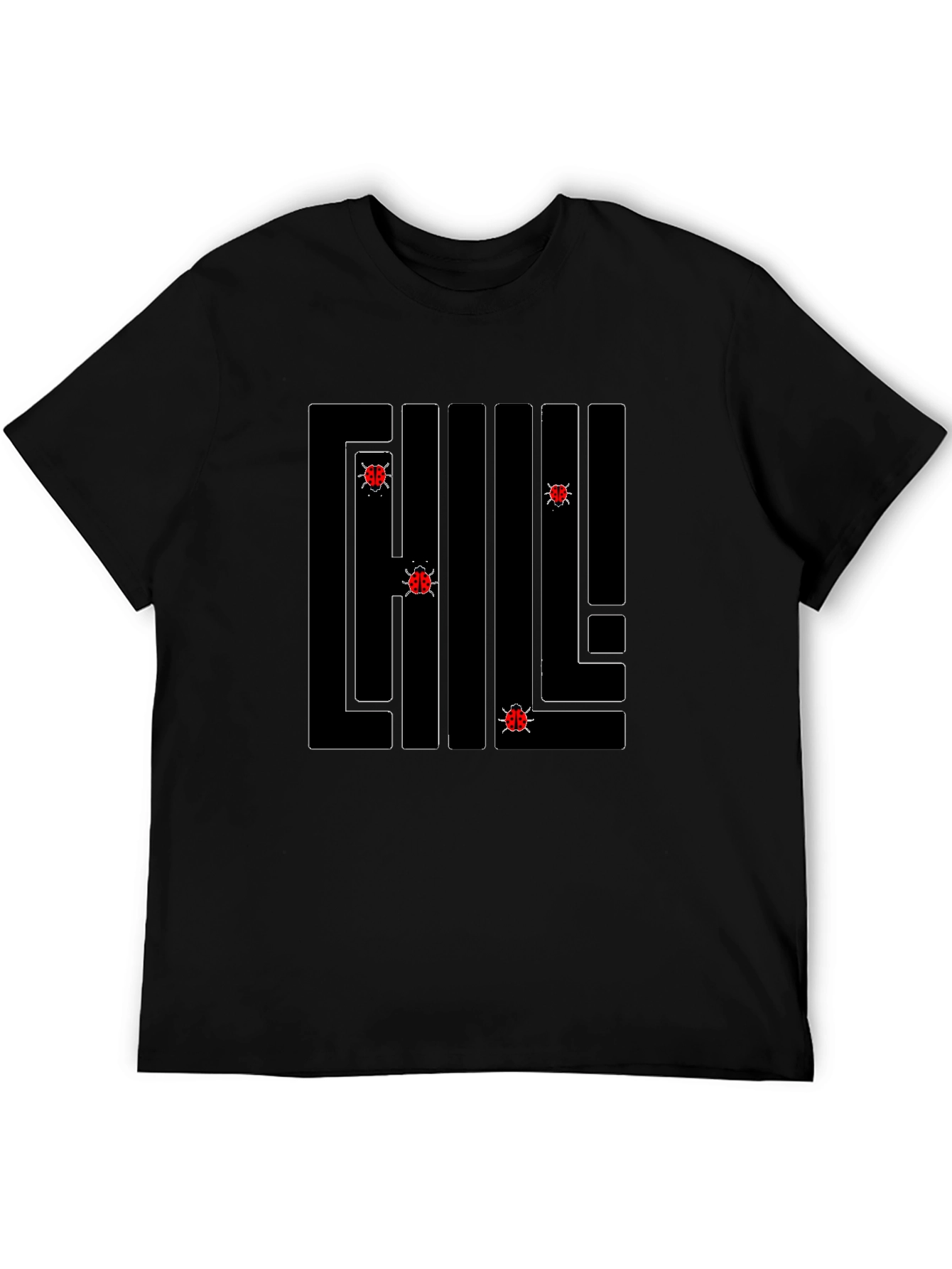 Chill Ladybug Maze T-Shirt - Black