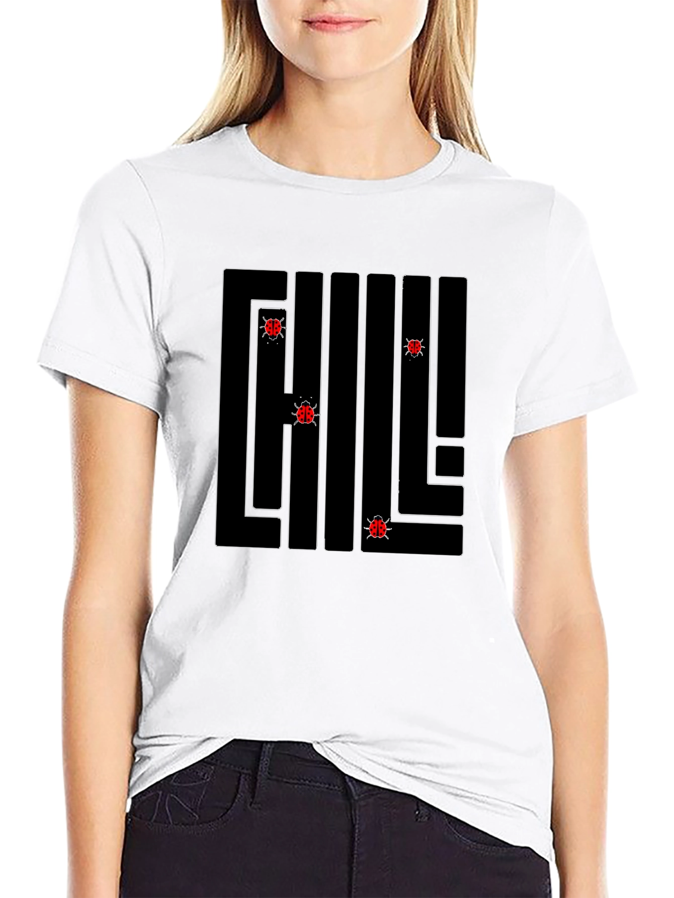 Chill Ladybug Maze T-Shirt - Black