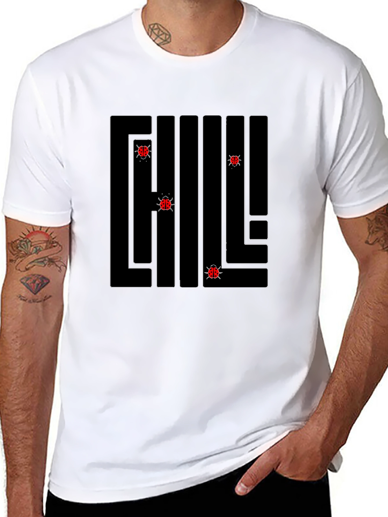 Chill Ladybug Maze T-Shirt - Black