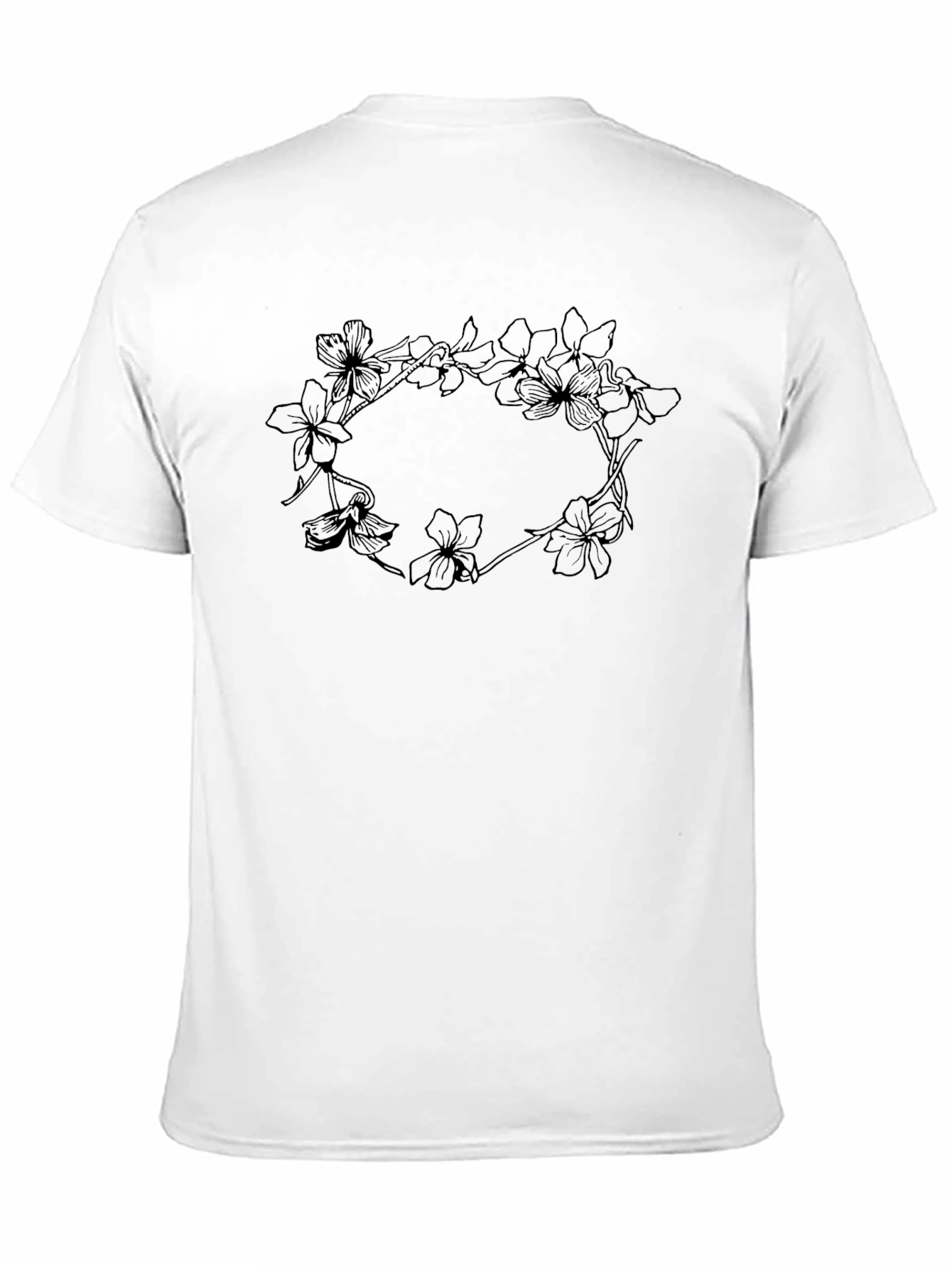 Floral Wreath Graphic Tee - Classic Black