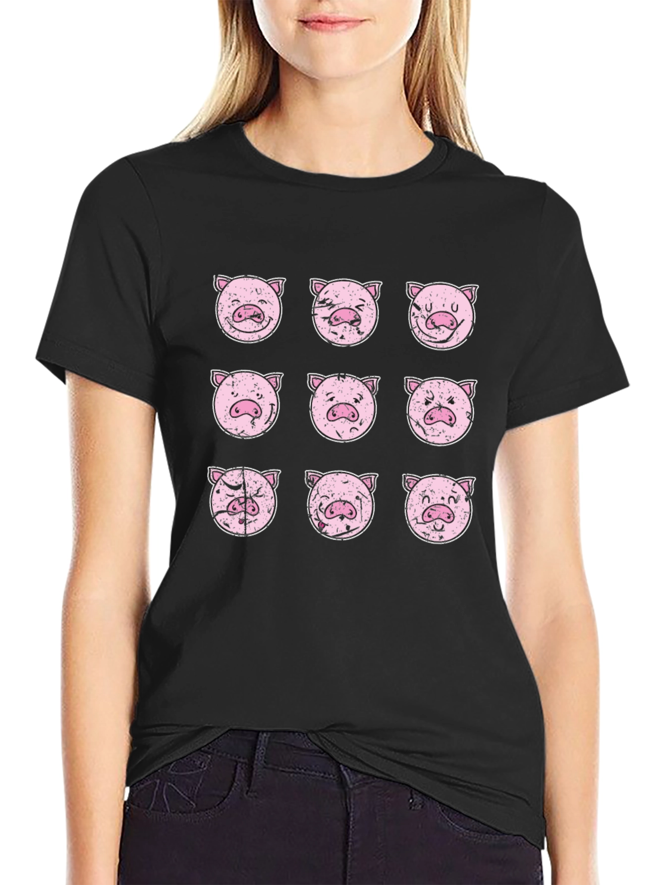 Expression Pig T-Shirt - Black Graphic Tee