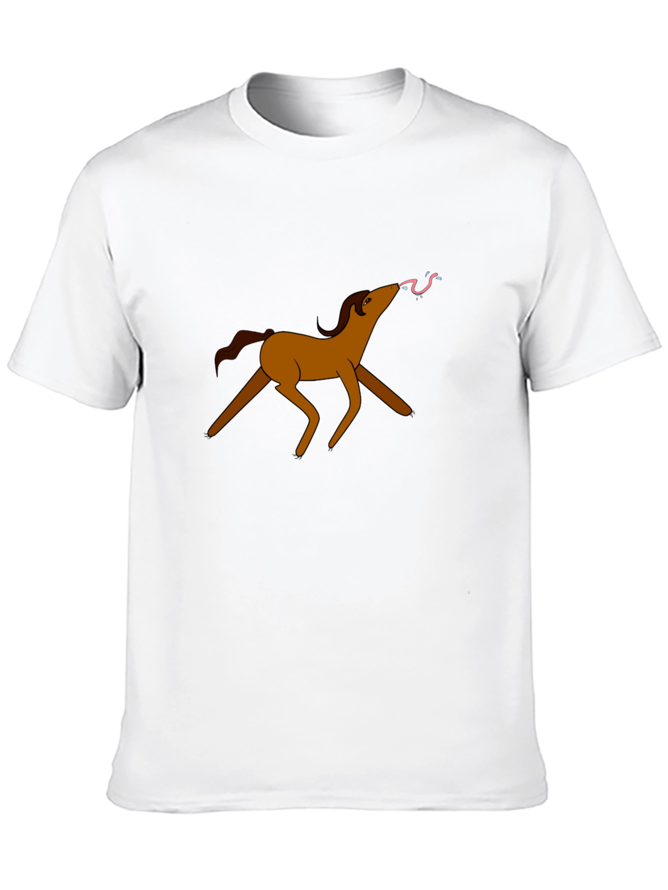 Funny Cartoon Horse T-Shirt - Black Cotton Tee