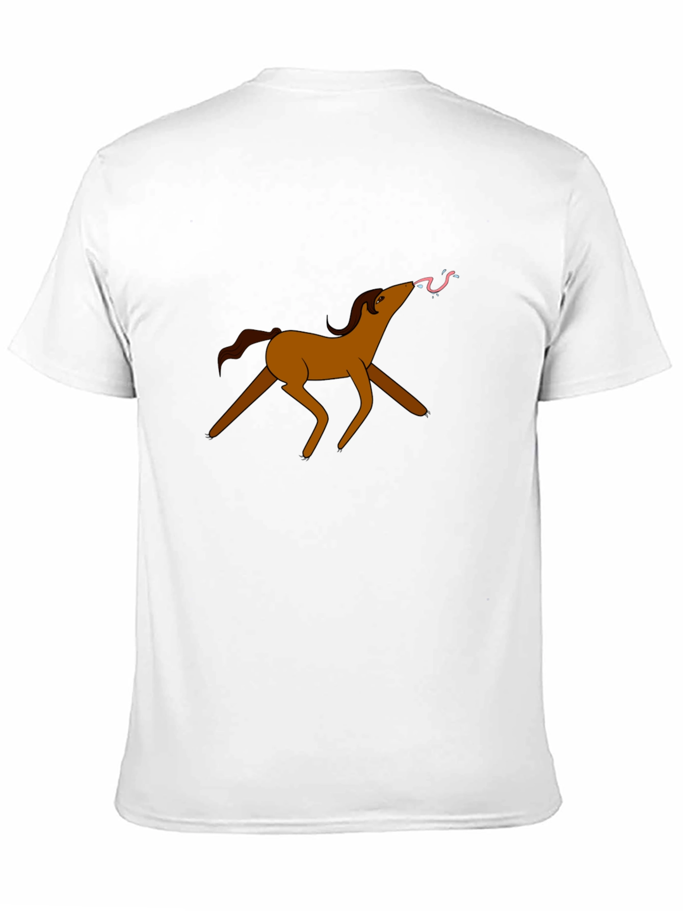 Funny Cartoon Horse T-Shirt - Black Cotton Tee