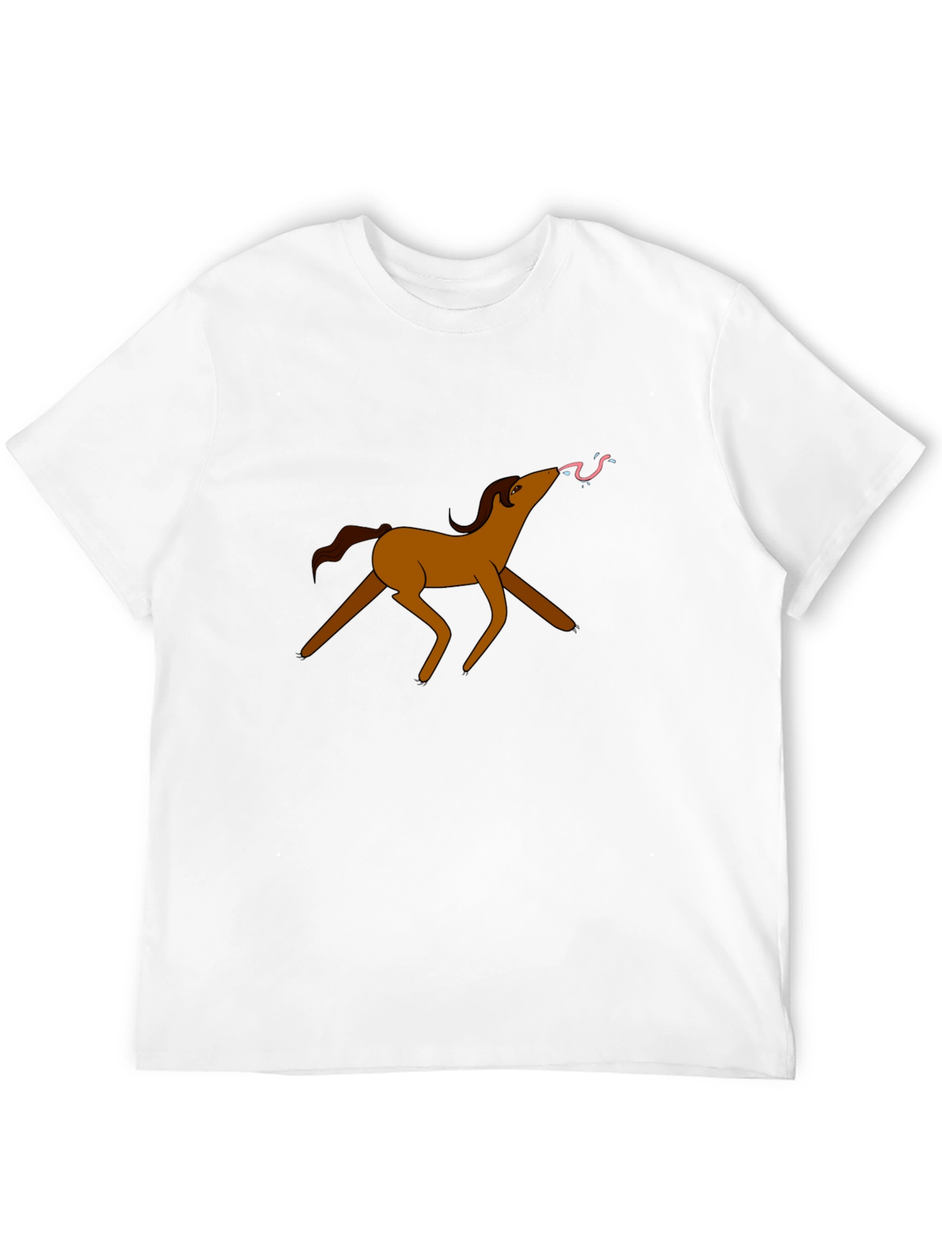 Funny Cartoon Horse T-Shirt - Black Cotton Tee