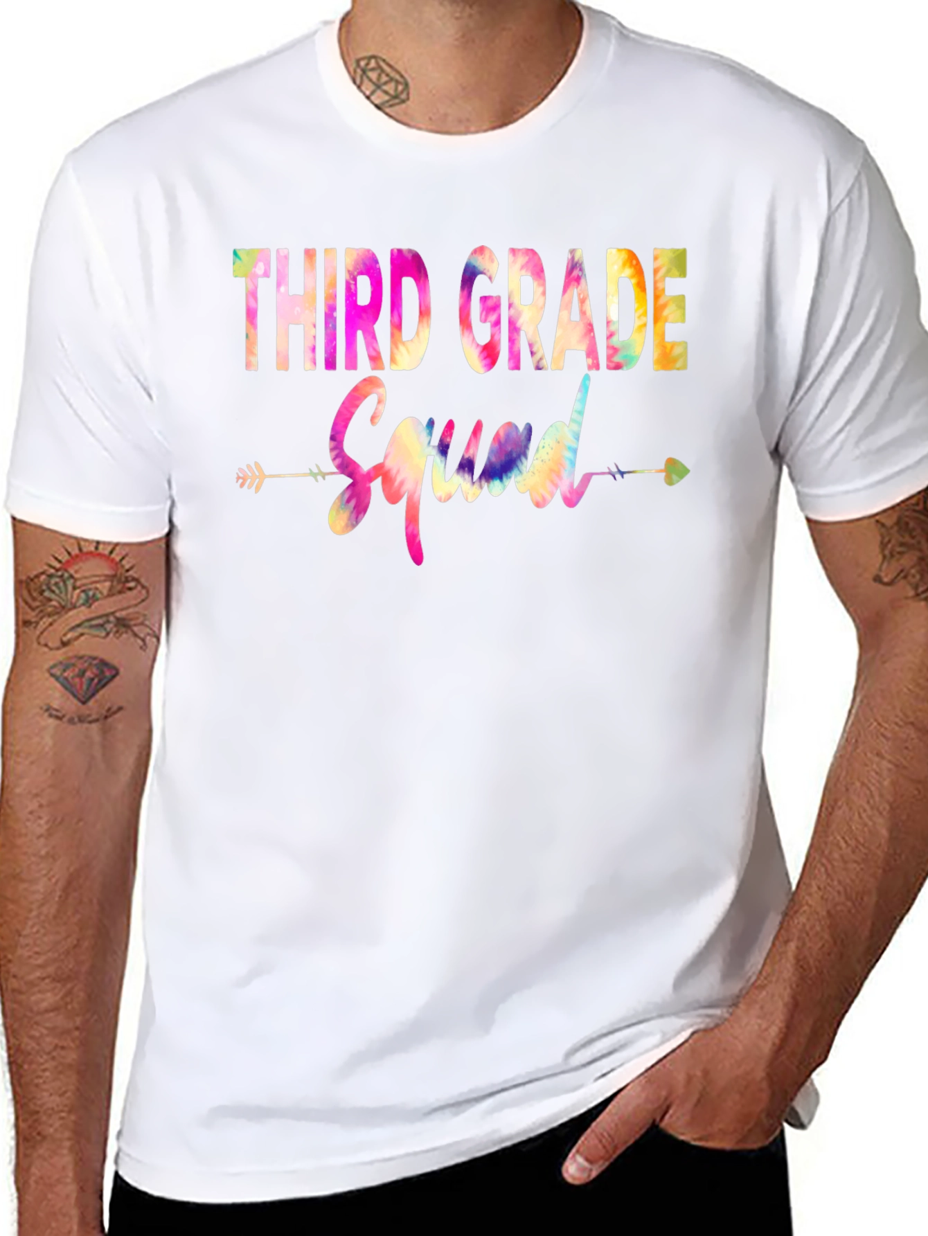 Third Grade Squad Tie Dye Graphic T-Shirt