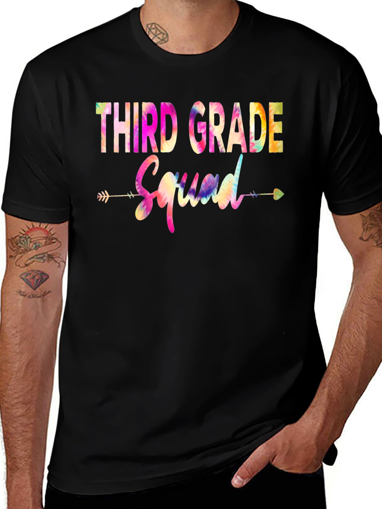 Third Grade Squad Tie Dye Graphic T-Shirt