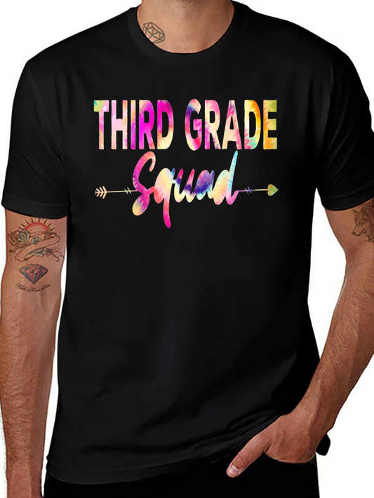 Third Grade Squad Tie Dye Graphic T-Shirt