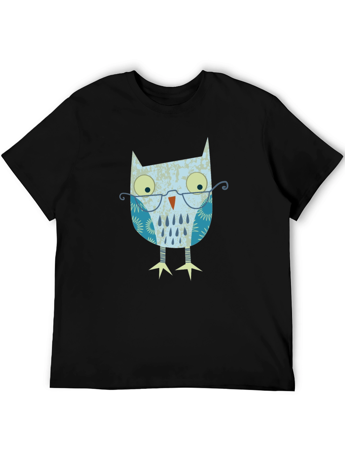 Owl With Glasses Graphic Print T-Shirt