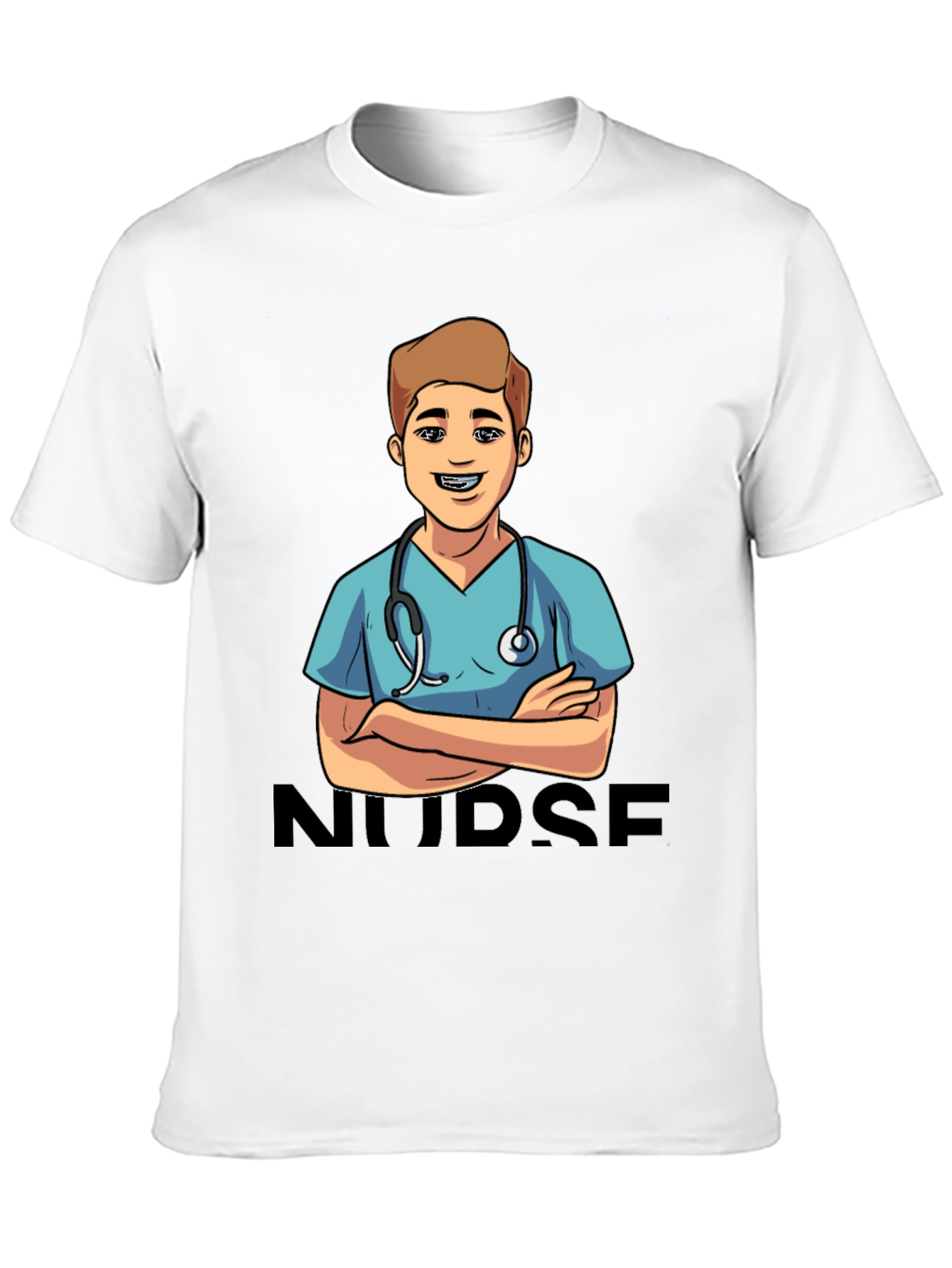 Cartoon Nurse T-Shirt - Black Graphic Tee