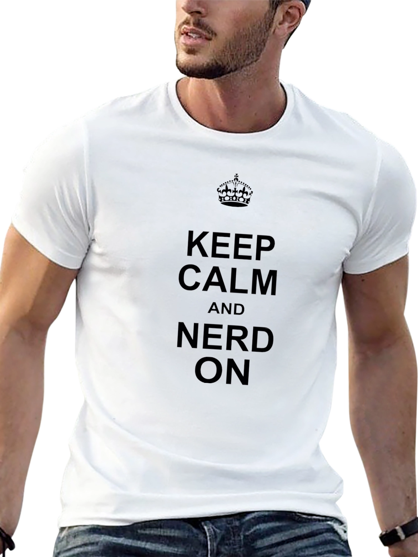 Keep Calm and Nerd On Black T-Shirt