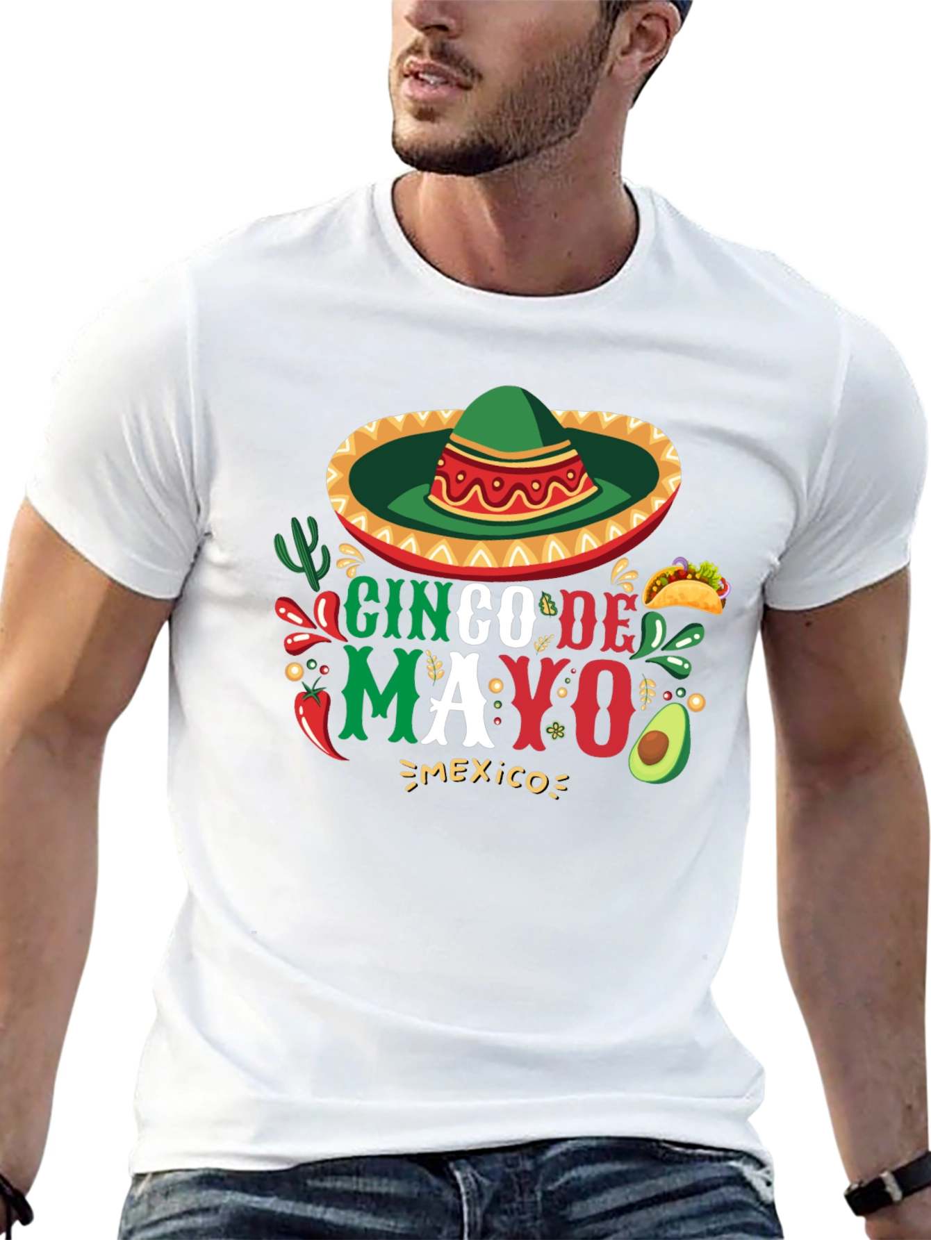 Cinco De Mayo Graphic Tee - Black Cotton Blend
