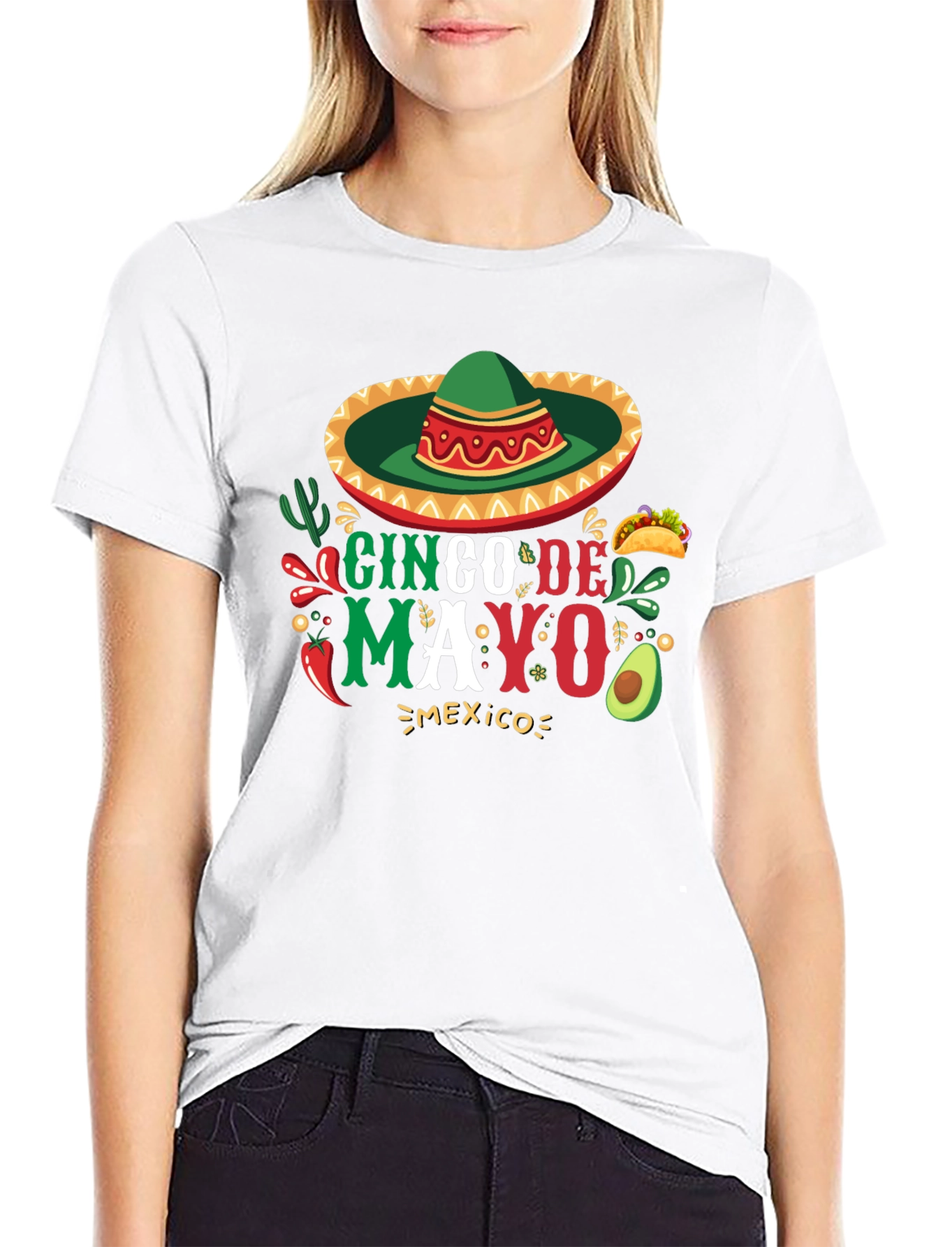 Cinco De Mayo Graphic Tee - Black Cotton Blend