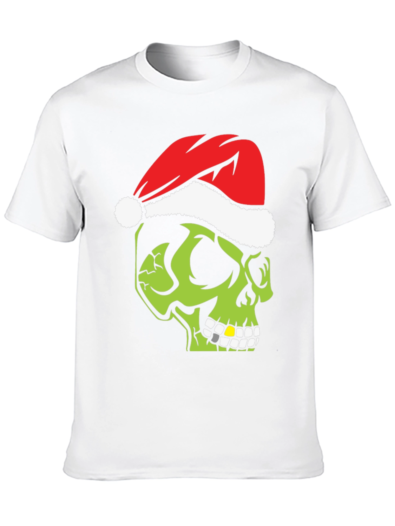 Grinch Skull Christmas T-Shirt - Holiday Humor
