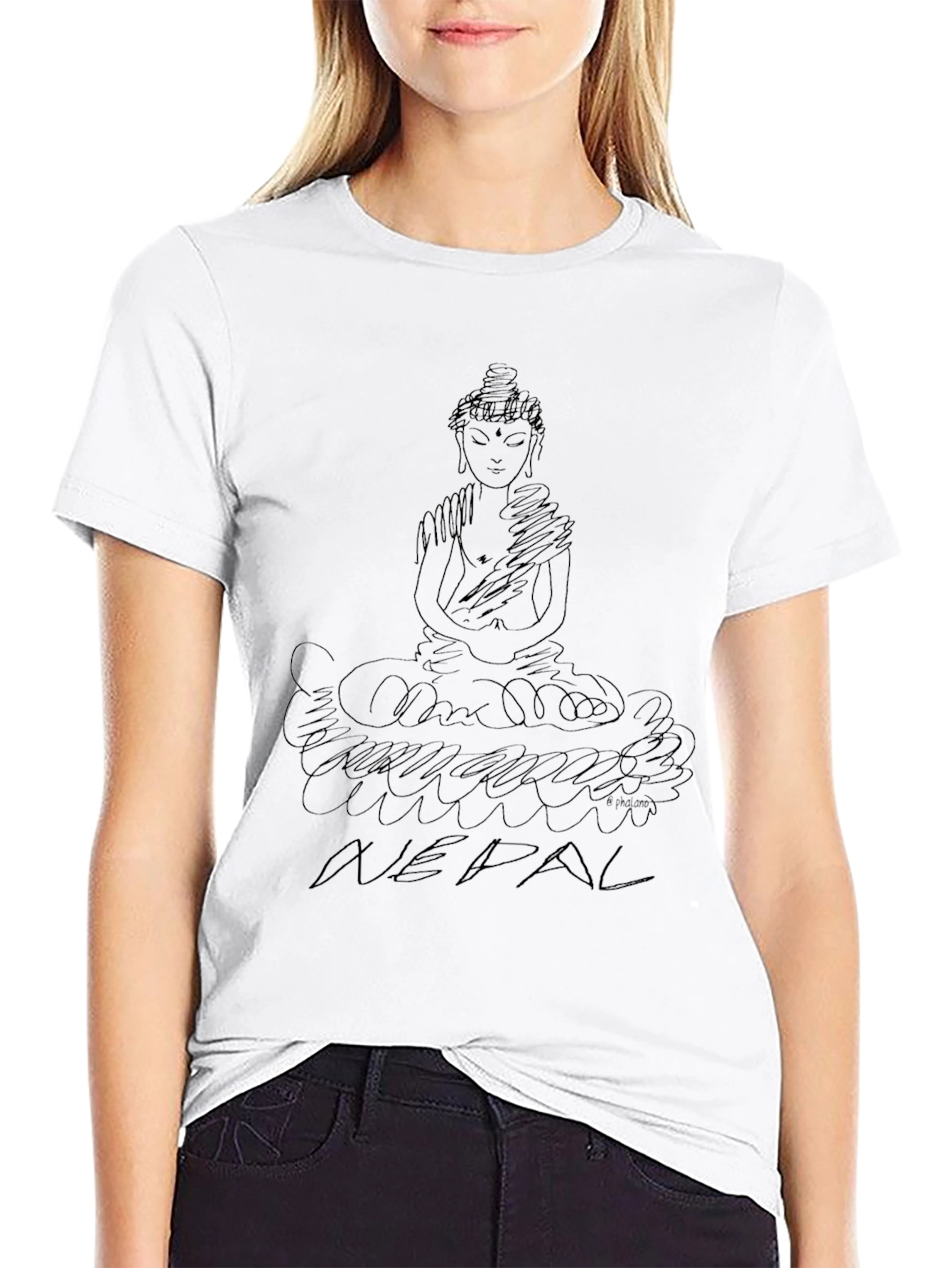 Nepal Buddha Graphic Tee - Black
