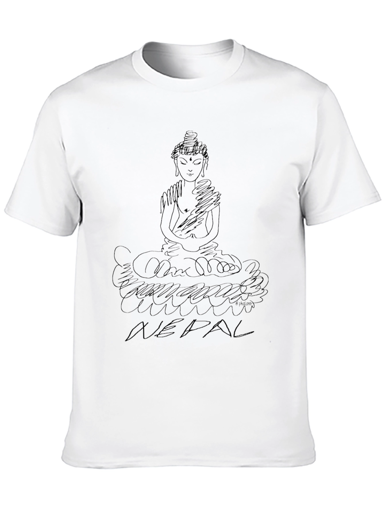 Nepal Buddha Graphic Tee - Black